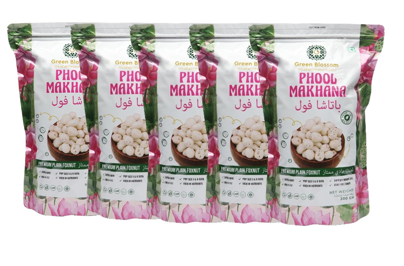 Green Blossom Organic Phool Makhana | Healthy Foxnuts | Lotus Seeds | Gluten-Free, Vegan Weight Loss Snack | Delicious & Nutritious Raw Makhane for Guilt-Free Snacking (B0CMYSJR17) Amazon Price History, Amazon Price Tracker