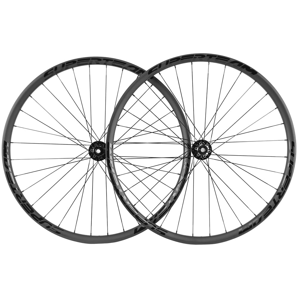 SUPERTEAM 29ER MTB Wheel Set 35mm Rim Width Carbon Wheelset for Mountain Bike, Front & Rear Wheelsets with Thru Axle/QR/Boost for Disc Brake