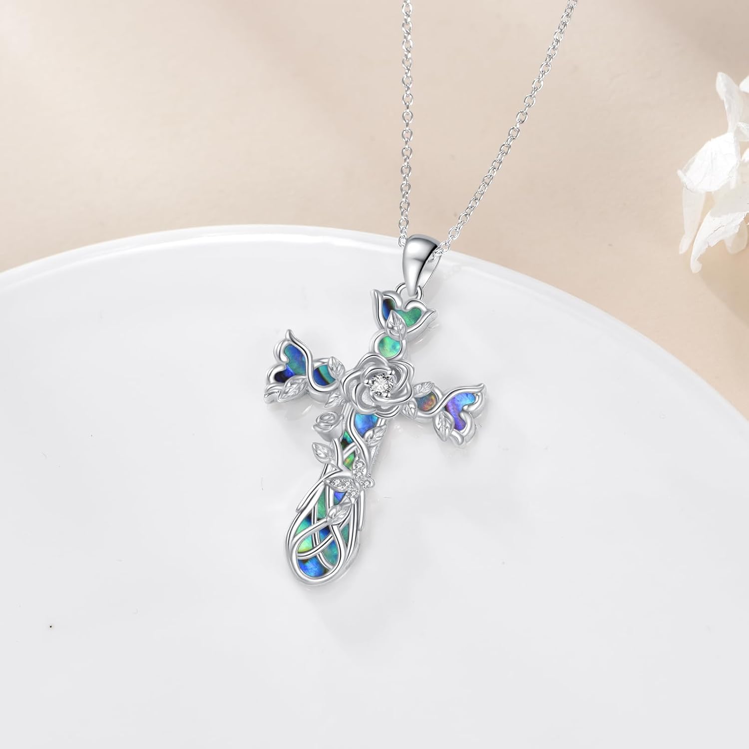 Cross Necklace Sterling Silver Religious Cross Necklace Christian Jewelry Christmas Gifts for Women Mom - Image 5