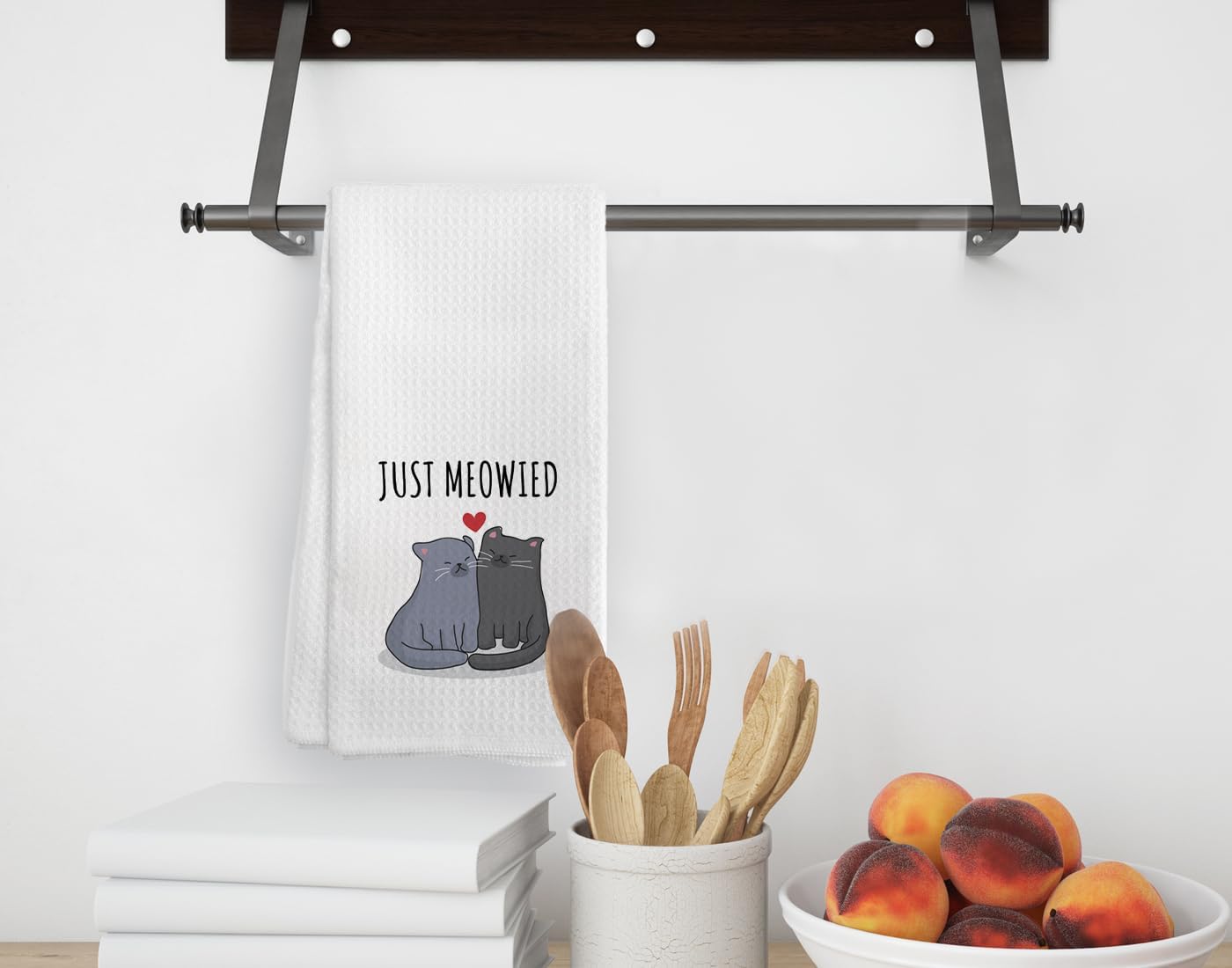 Cat Kitchen Dishcloths, Valentines Day Gifts for Her, Cat Gifts for Women, 16x24 Inches, Microfiber, Just Meowied, Animal Print
