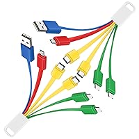 Vista 8 de Herfair Cable de carga múltiple (paquete de 2) Cable de carga universal 6 en 1 Cable de alimentación para múltiples dispositivos con conectores