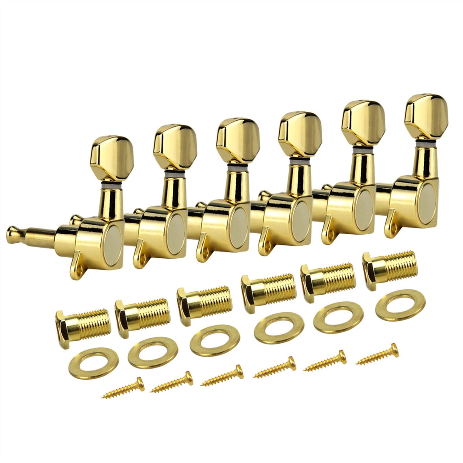 6pcs Tonge De Guitare Électrique PEGS Gold 6L Têtes De Machine pour Les Pièces De Guitare Gauchers Mécaniques Guitare Mécaniques