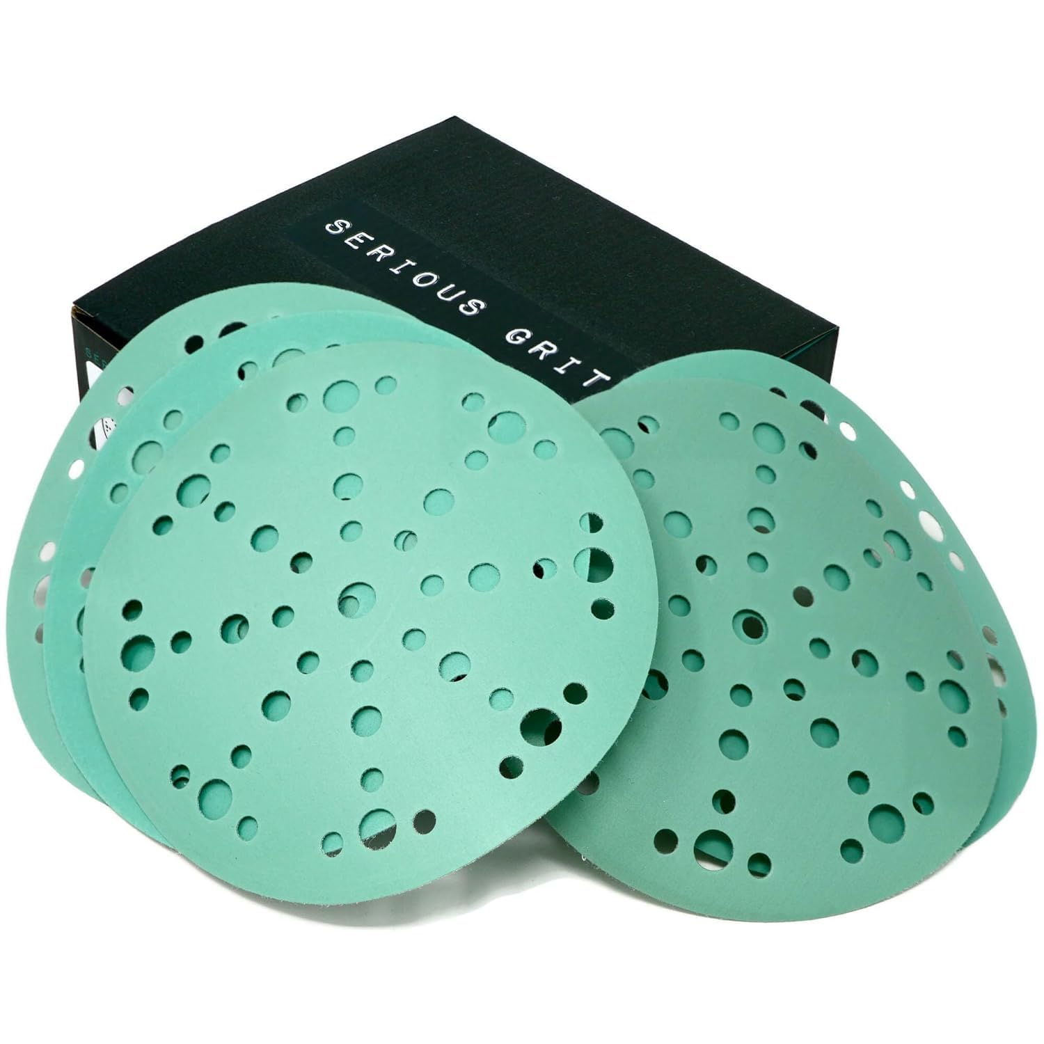 Serious Grit - 150mm 49-Hole Assorted Grit Sanding Discs - P320, P400, P600, P800, P1000 (10 Each) - Fits Festool Sanders - 50 Pack Box