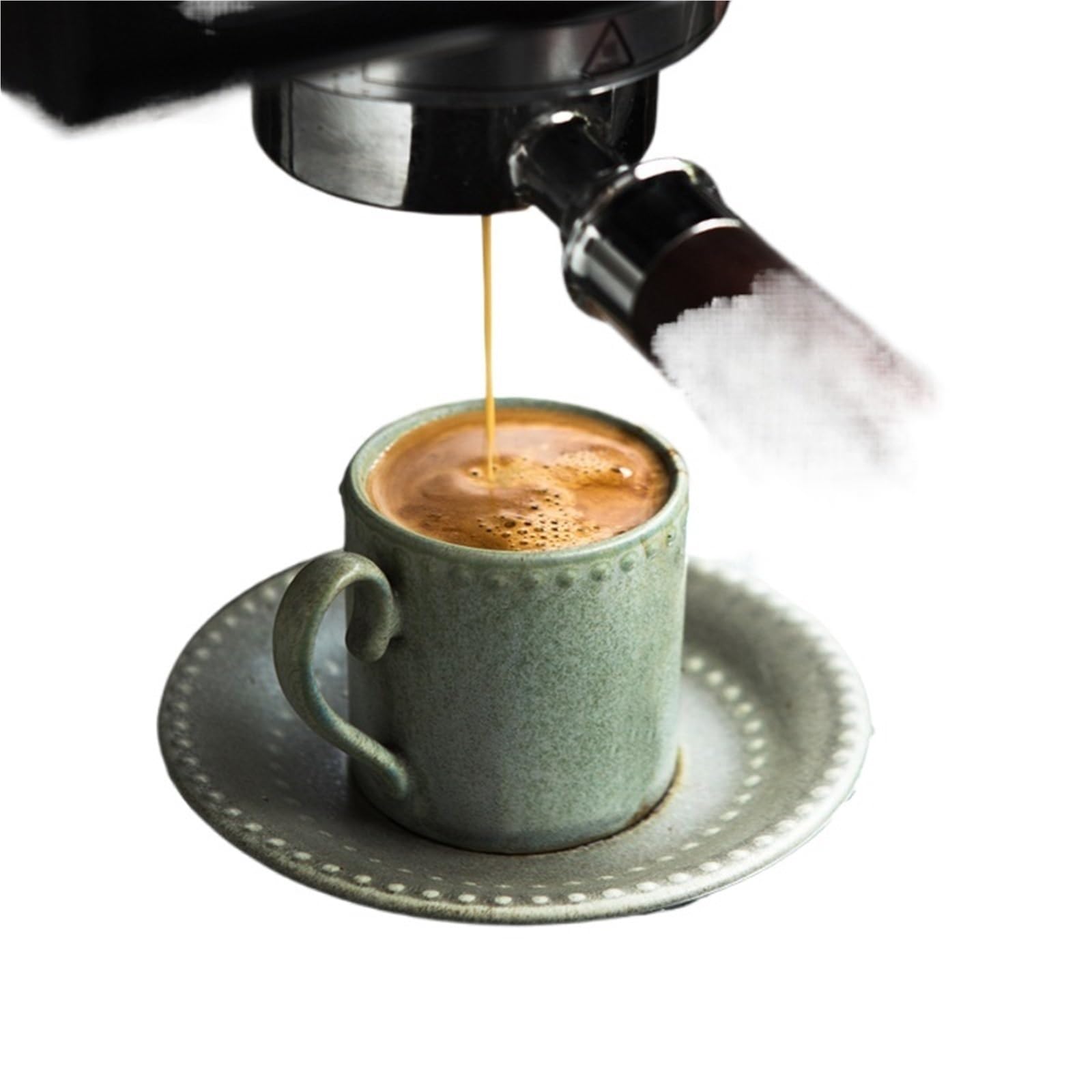 Set aus Keramik-Espressotassen und Untertassen, mehrfarbig, 75 ml(Green)