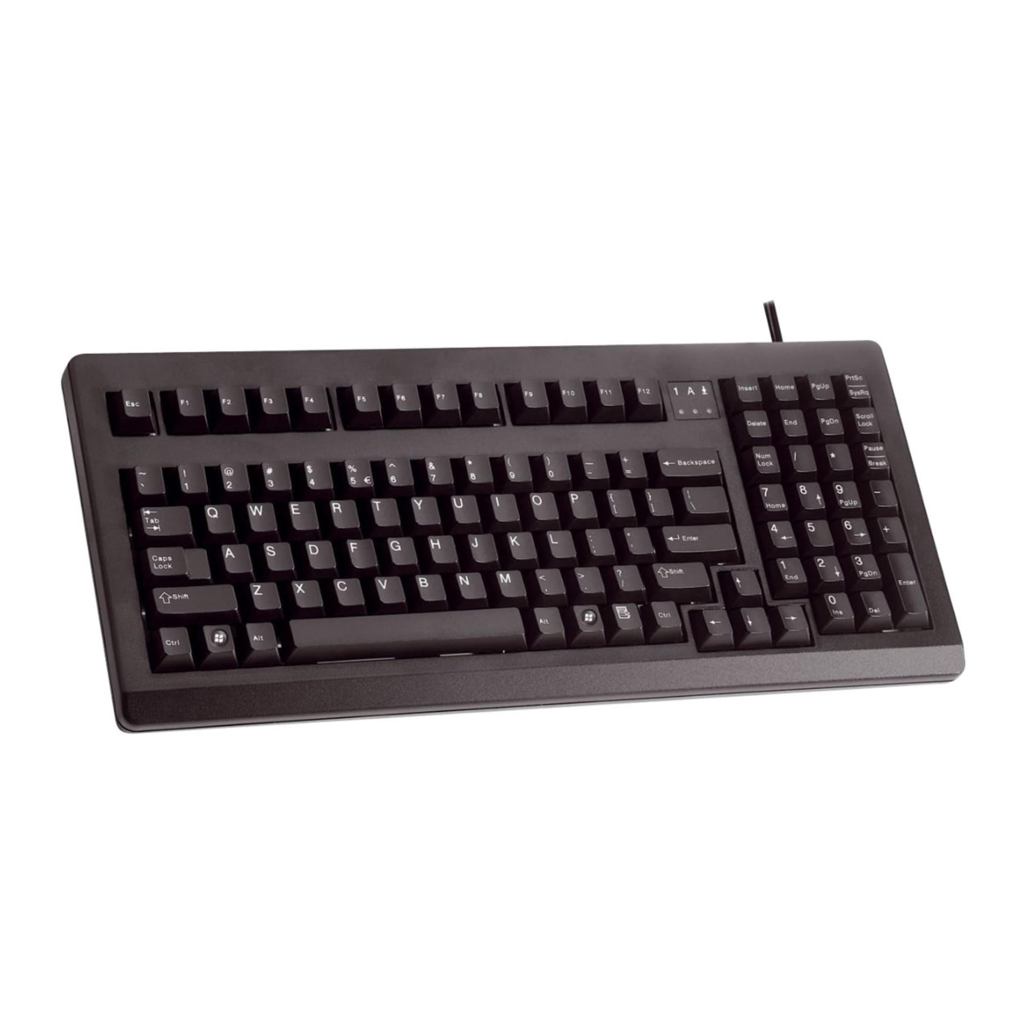 CHERRY G80-1800, Tastiera Meccanica Compatta per Applicazioni Industriali, Layout Tedesco (QWERTZ), Con Cavo (USB e PS/2), Interruttori MX BLACK, Nero