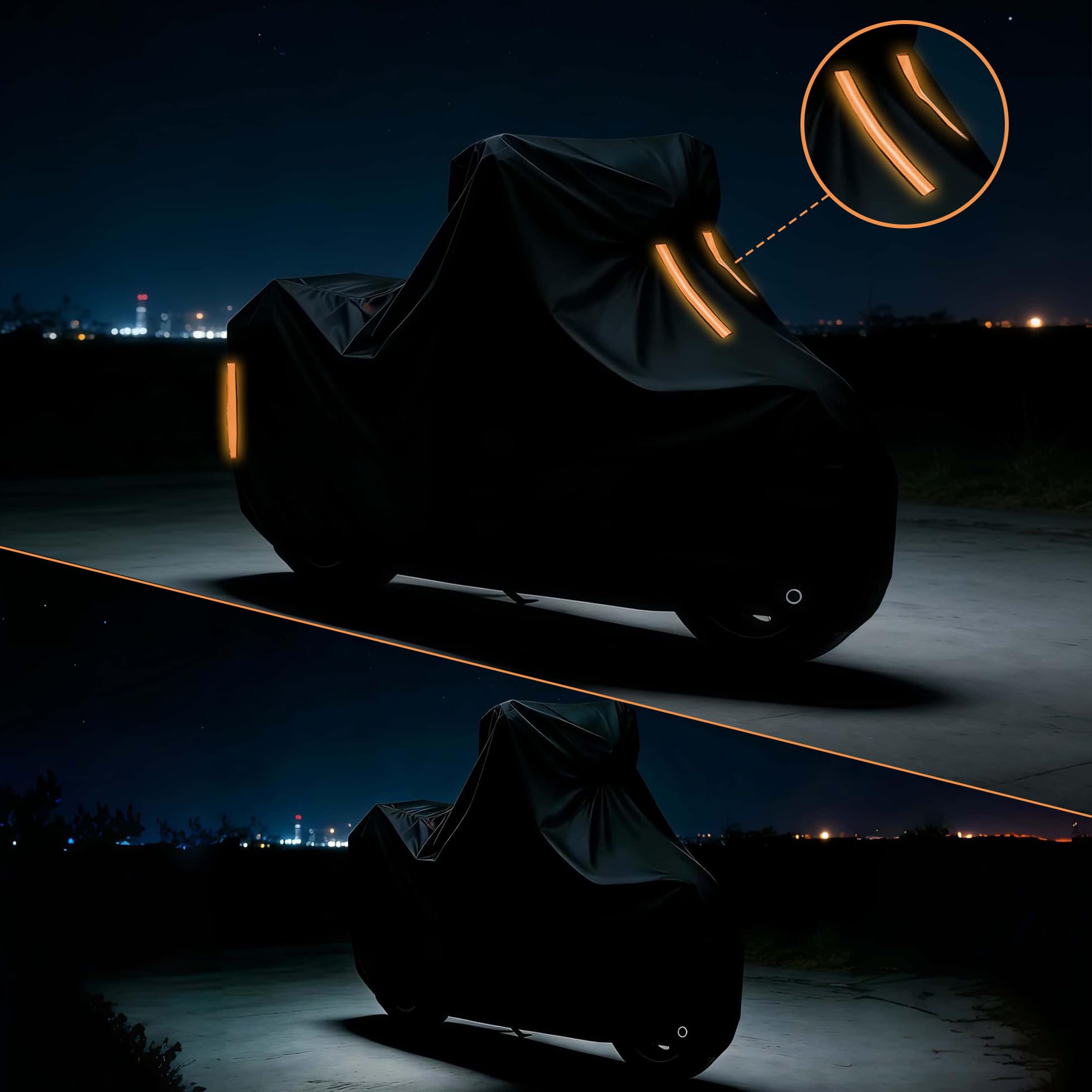 wasserdichte Motorradabdeckung,für Luxxon Eco ECO丨210D Motorradgarage Motorrad Abdeckplane Outdoor Kratzfest UV-beständig für alle Jahreszeiten geeignet
