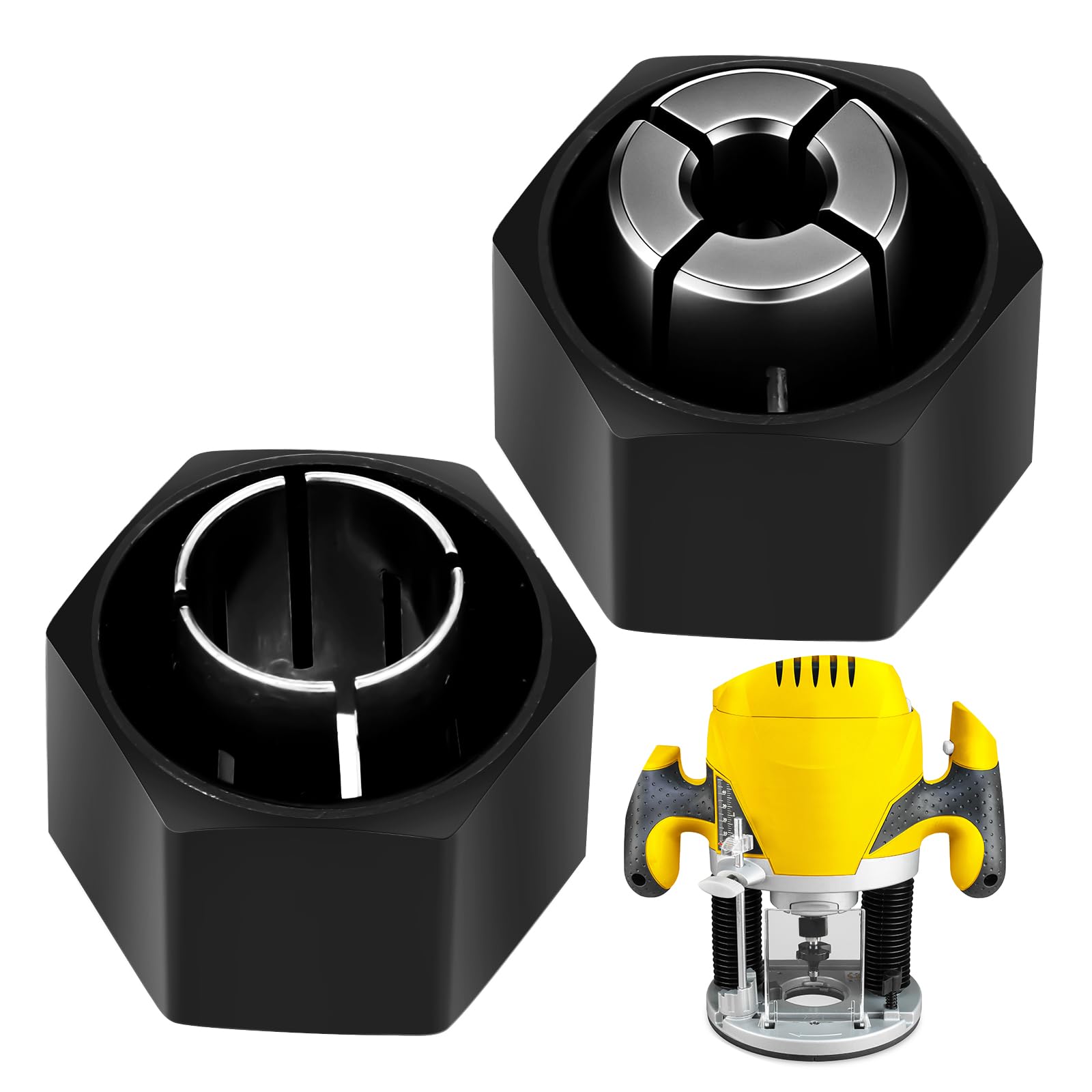 Threlaco Router Collet Kit - 1/4" & 1/2" for Dewalt Routers -1
