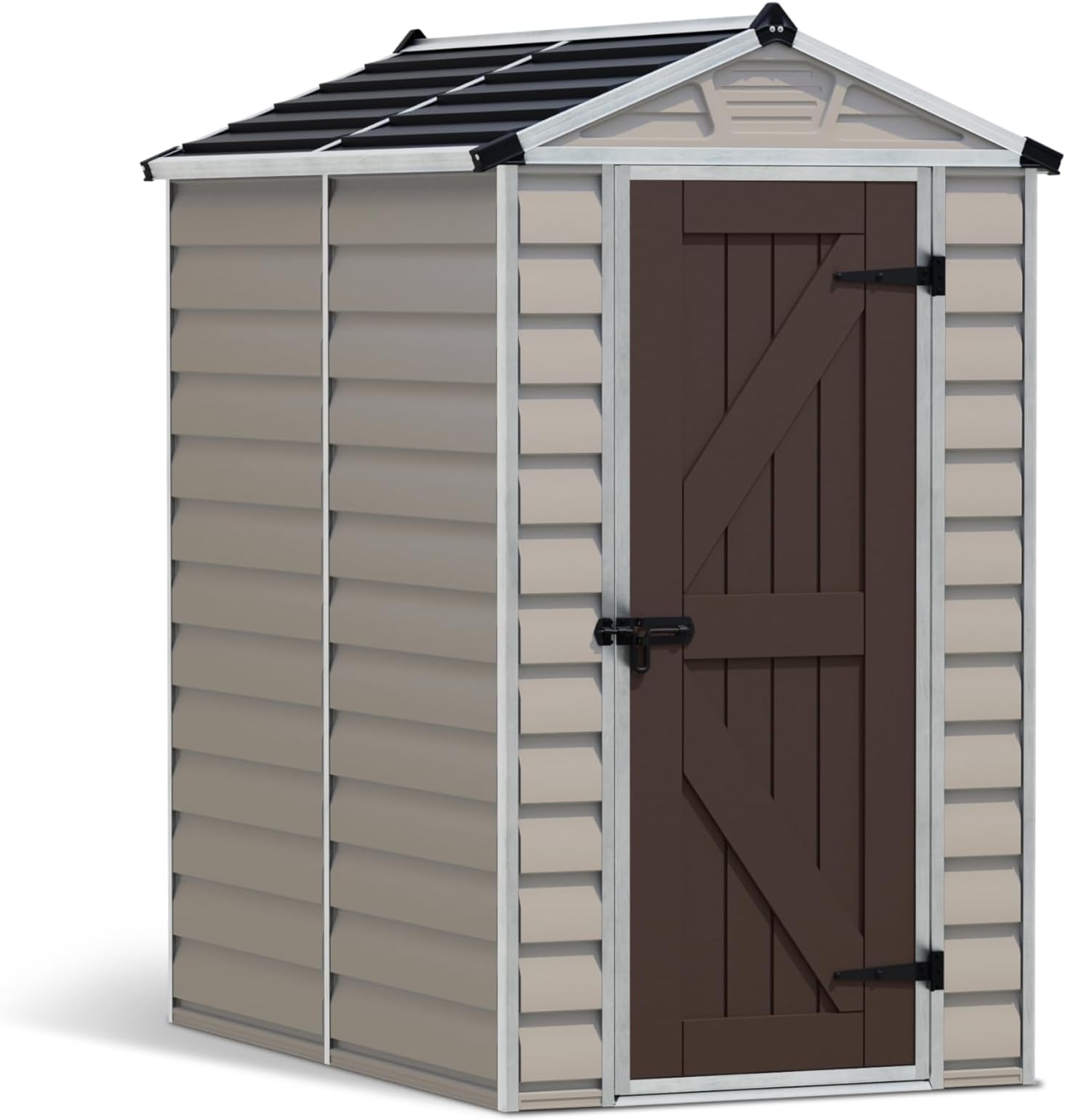 Palram - Canopia Skylight 6' x 4' Storage Shed Tan DIY Backyard Shed, Polycarbonate Panels, Aluminum Frame Outdoor Storage for Lawn Mower, Bike, Garden Tools