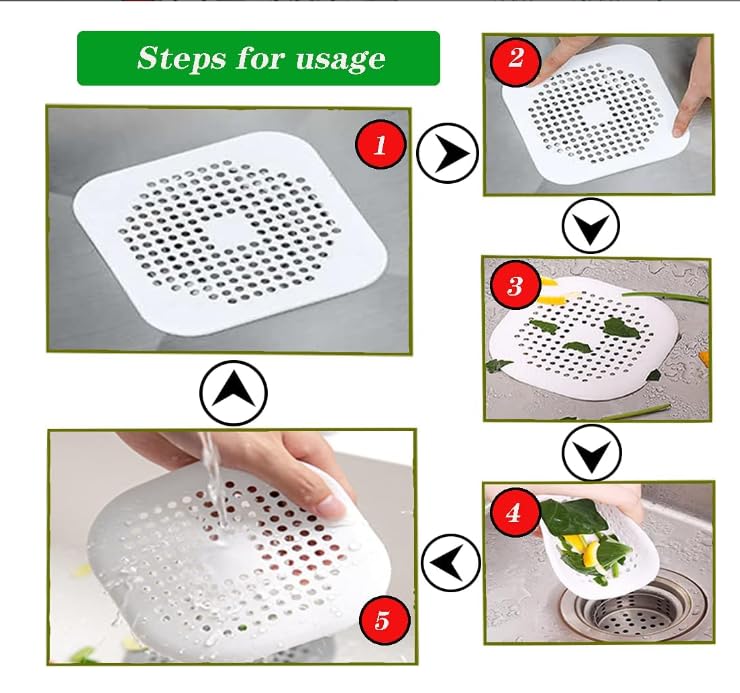 Set de 4 protectores de silicona para desagüe miniatura 5