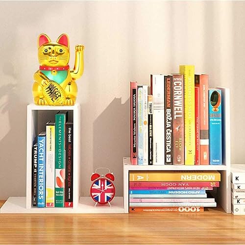 Miniatura 5 de FIOTOK Maneki Neko Lucky Fengshui Cat para dar la bienvenida a la fortuna, riqueza, prosperidad, decoración, gato sonriente con función de pata