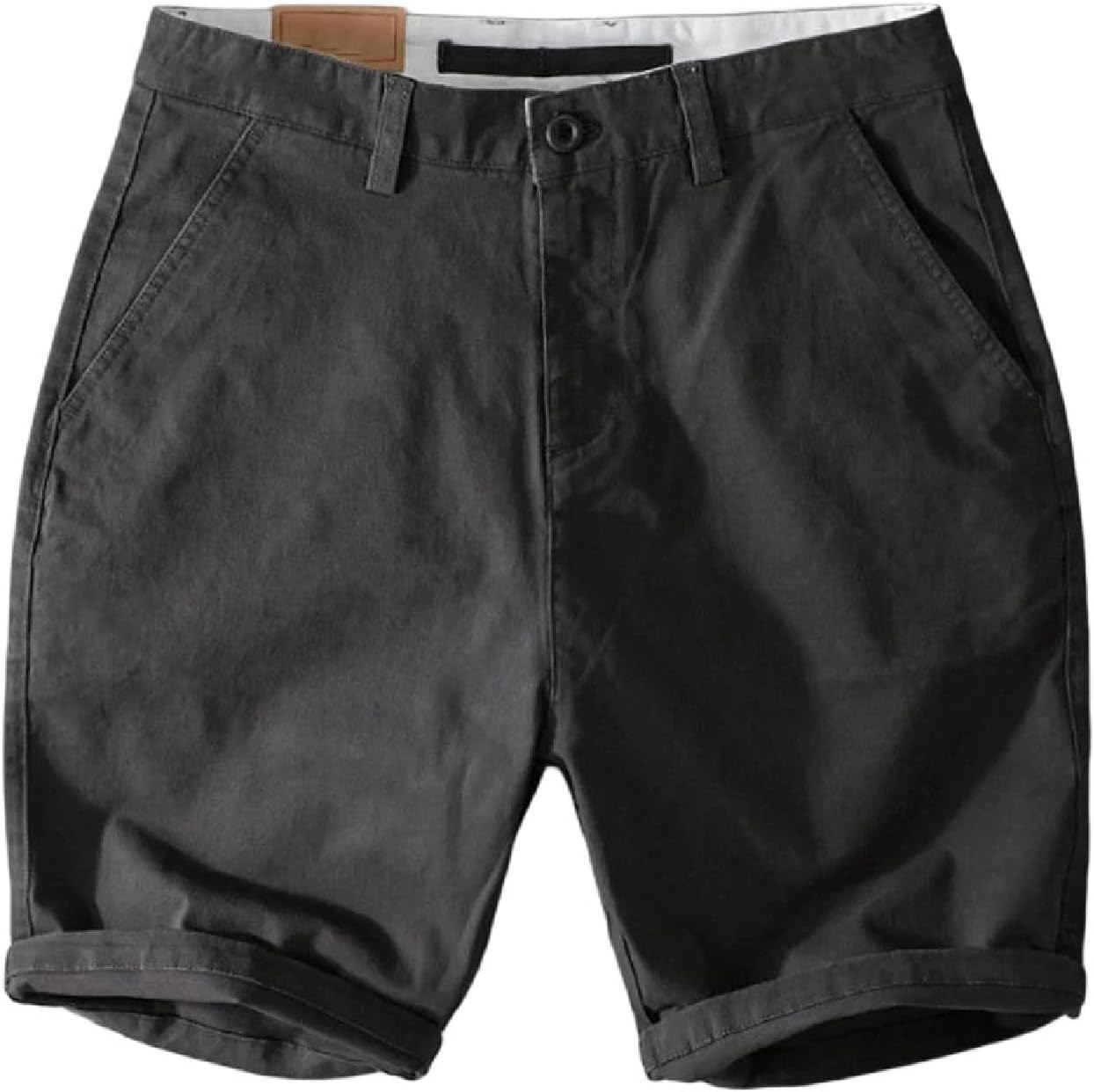 Men's Summer Solid Color Cotton Cargo Shorts Casual Soft Comfortable Loose Fit Shorts for Daily Wear