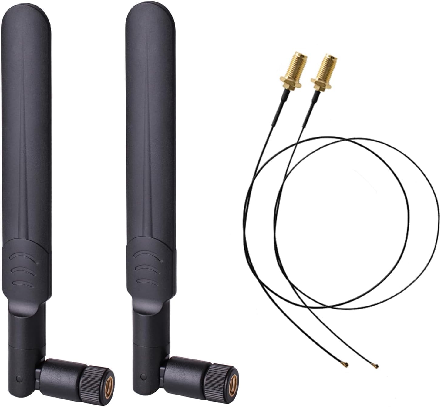 XPERTESO 6dBi RP-SMA LTE Flat Whip Antenna 2.4GHz 5GHz Dual Band WiFi 1.13 Cable RP-SMA Female 30cm Antenna + 2 x 30CM RP-SMA UFL/IPEX1(MHF1)-image-24