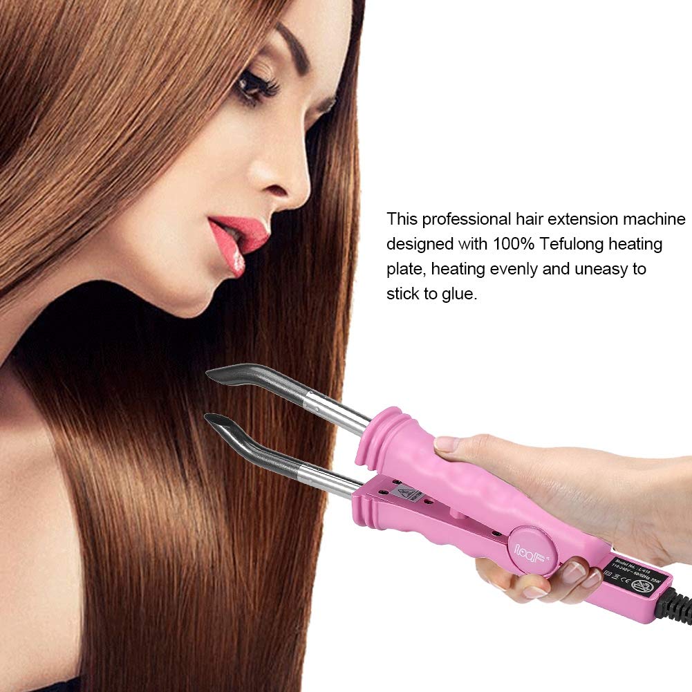 Extension Per Capelli, Pinze Calore Estensioni Dei Capelli Ferro Connettore Per Parrucca, Connettore Di Estensione Dei Capelli Parrucchiere Professionali Sicuro Per Estendere I Capelli Hair(Rosa)