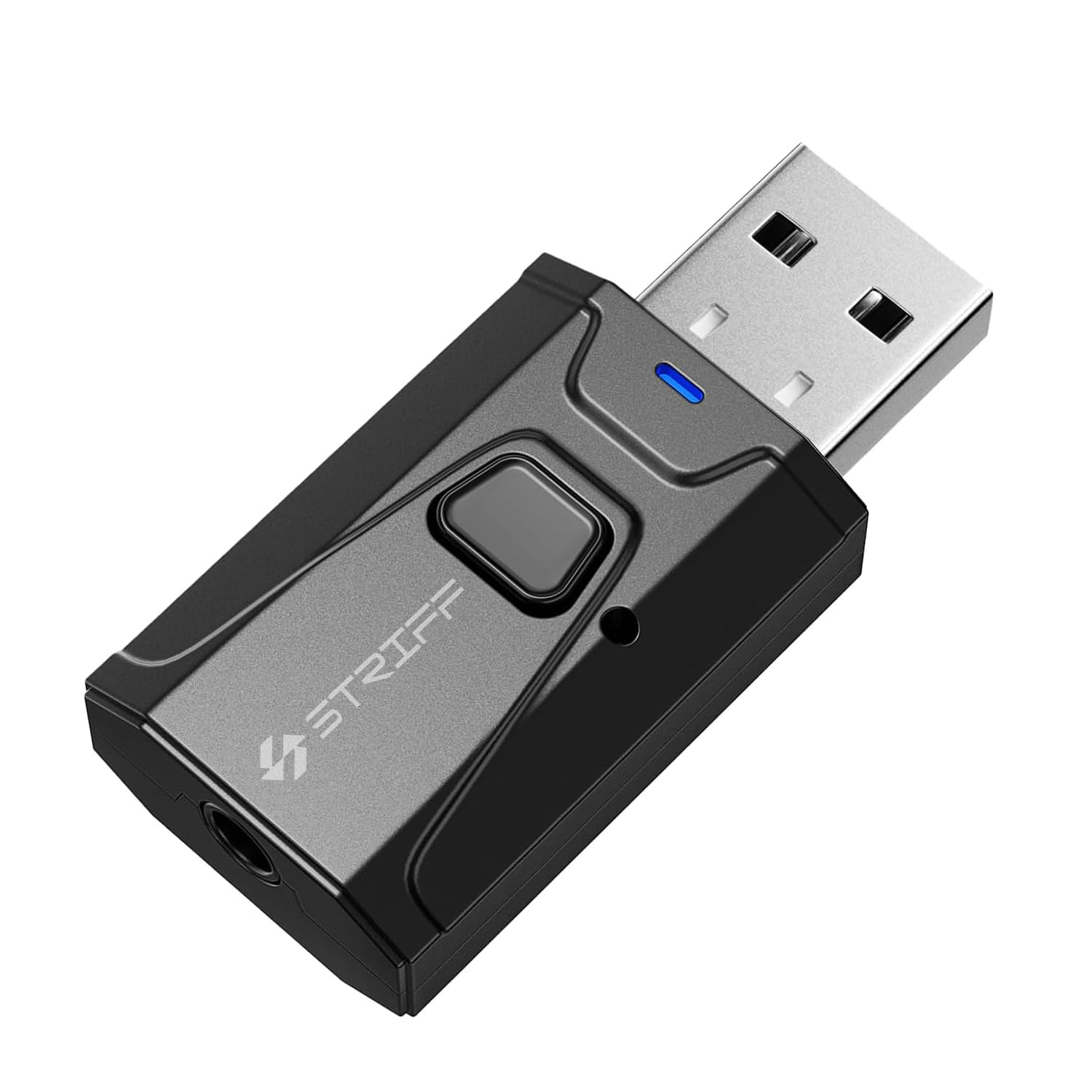 STRIFF Bluetooth Car Adapter, Mini Bluetooth 5.0 Transmitter Receiver Wireless 3.5mm Aux Jack Adapter Hands-Free Car Kit Built-in Mic for Car Aux, Home, Headphones, PC,TV and More(Black) STRIFF Bluetooth Car Adapter, Mini Bluetooth 5.0 Transmitter Receiver Wireless 3.5mm Aux Jack Adapter Hands-Free Car Kit Built-in Mic for Car Aux, Home, Headphones, PC,TV and More(Black)