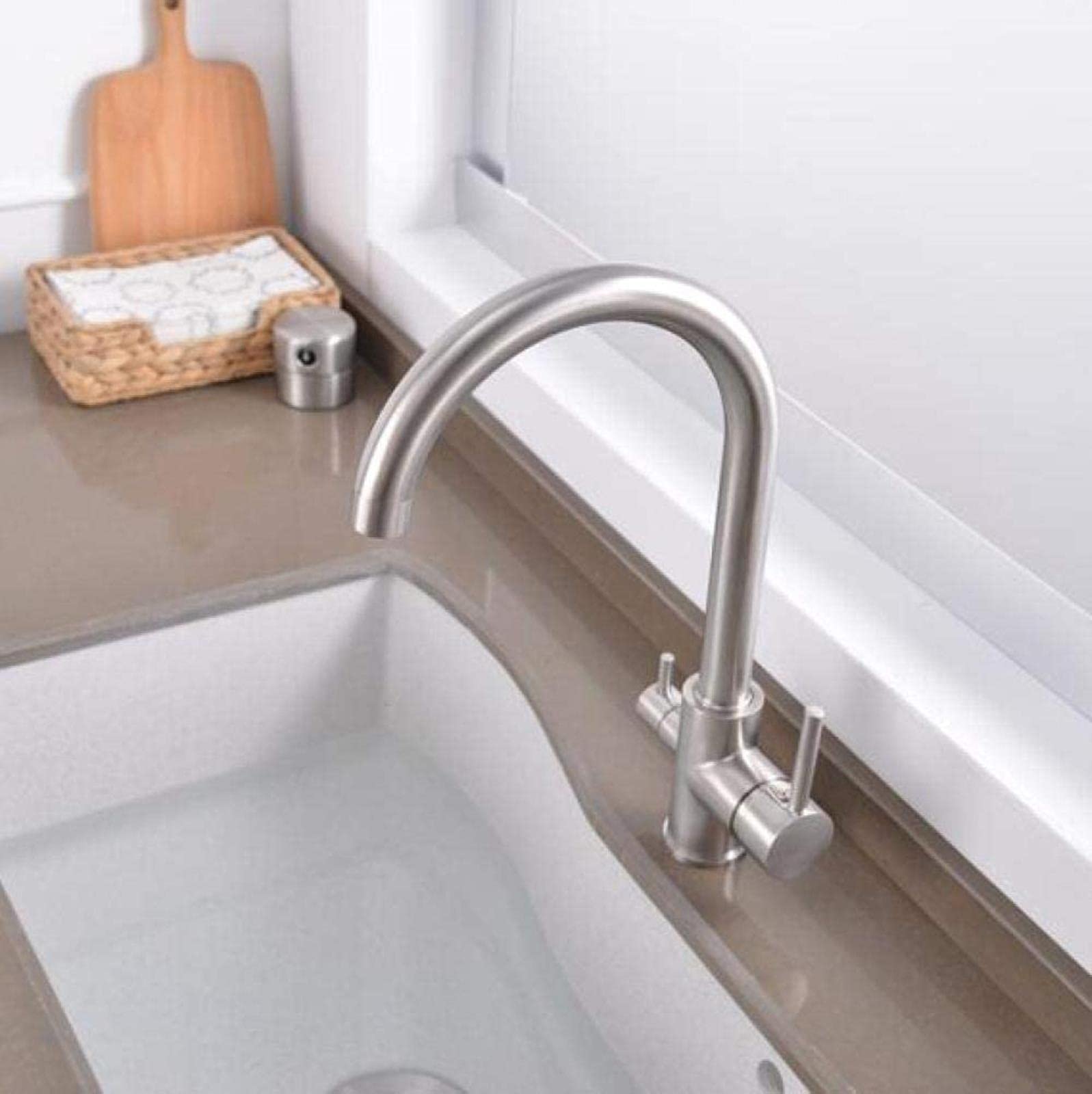 Wiquybml Nickel Modern Black Kitchen Faucet With Waterfall Spout And Drinking Water Filter Finish