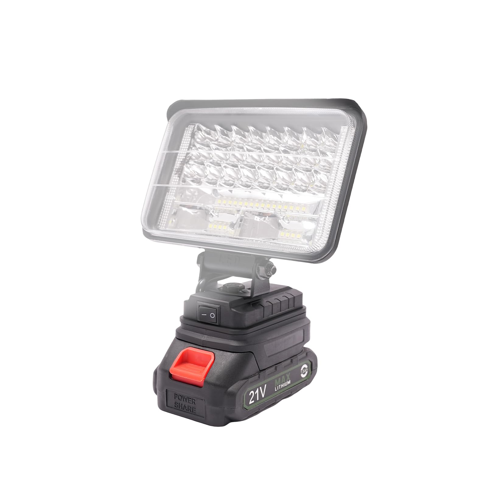 LED-Arbeitsleuchte mit Akku, 48W 800 Lumen & 2x USB, Kabellose, Tragbare Baustellenleuchte für Camping, Werkstatt und Outdoor, bis 6h Laufzeit, 360° schwenkbar