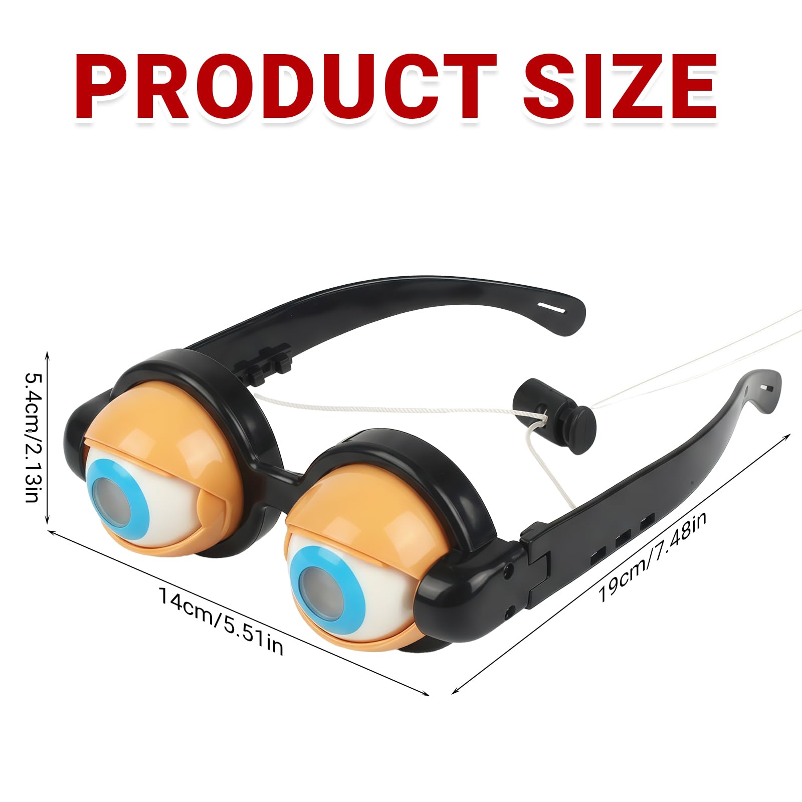 Novelty Funny Glasses with Manual Blink Action, Eyewear Gag Toy Costume Accessories, Winking Eye Glasses - Image 3