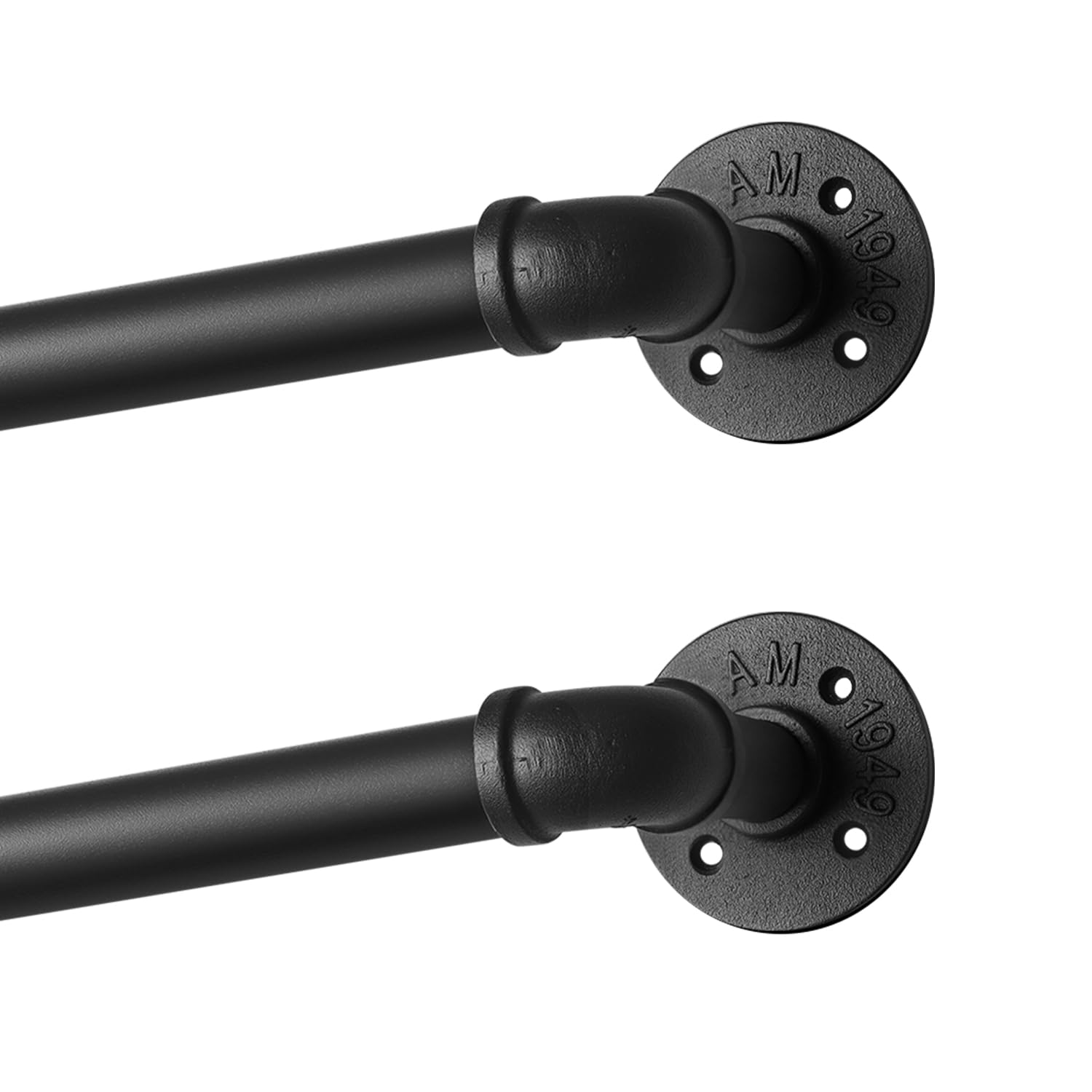 Qlfyuu Curtain Poles Industrial Curtain Rail, Curtain rod for Windows Black Rust-Resistant