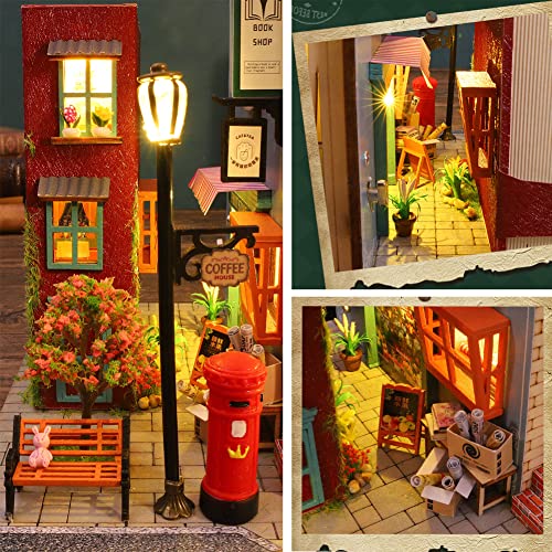DIY Puppenhaus Miniatur-Holzmöbel-Set, Puppenhaus-Set mit staubdichter Abdeckung und Spieluhr, handgefertigtes Mini… – Bild 5