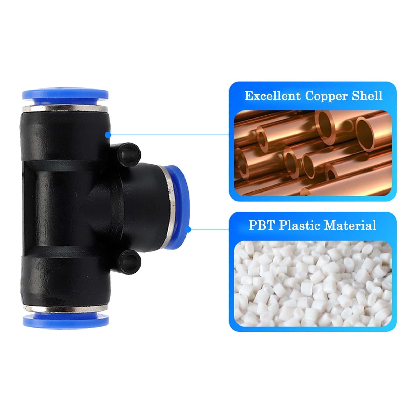 12 Accesorios Neumáticos 3 Vías - Adaptadores Para Tubos De Aire - 12mm, image size:1600x1600