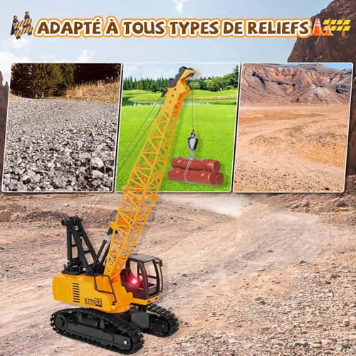 Charmofun Grue Telecommandée, Gruejouet Enfant à 12 Canaux, Jouet Grue avec Lumières et Sons Réalistes, Noël Fête des Enfants Cadeaux d'anniversaire pour Enfants – vue 3