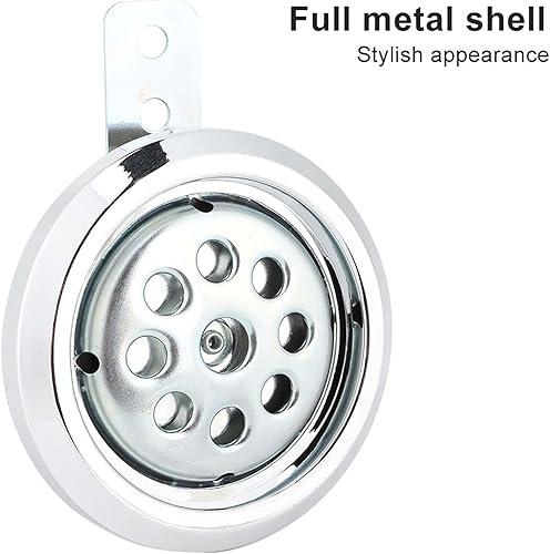 Miniatura 9 de Altavoces redondos impermeables de cuerno ruidoso, bocina universal de motocicleta de 105 dB, 12 V 3.346 in para scooter, ciclomotor, motocross,