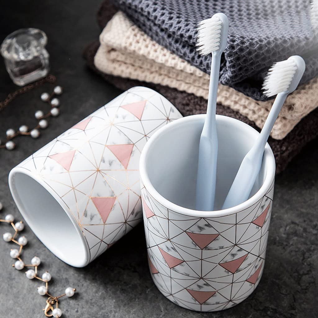 Dispensador de jabón, Botella de Bomba de líquido de cerámica Moderna, dispensador de loción de Manos Recargable, Juego de Accesorios de baño de 4 Piezas