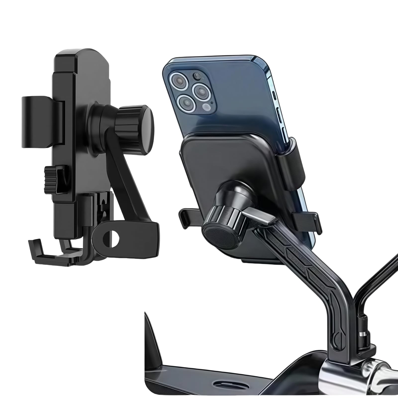 Support De Téléphone Robuste Guidon De Moto Vélo Support De Téléphone Avec Coussin En Silicone Adapté Pour Les Téléphones De 4-7 Pouces 20-30mm Guidon