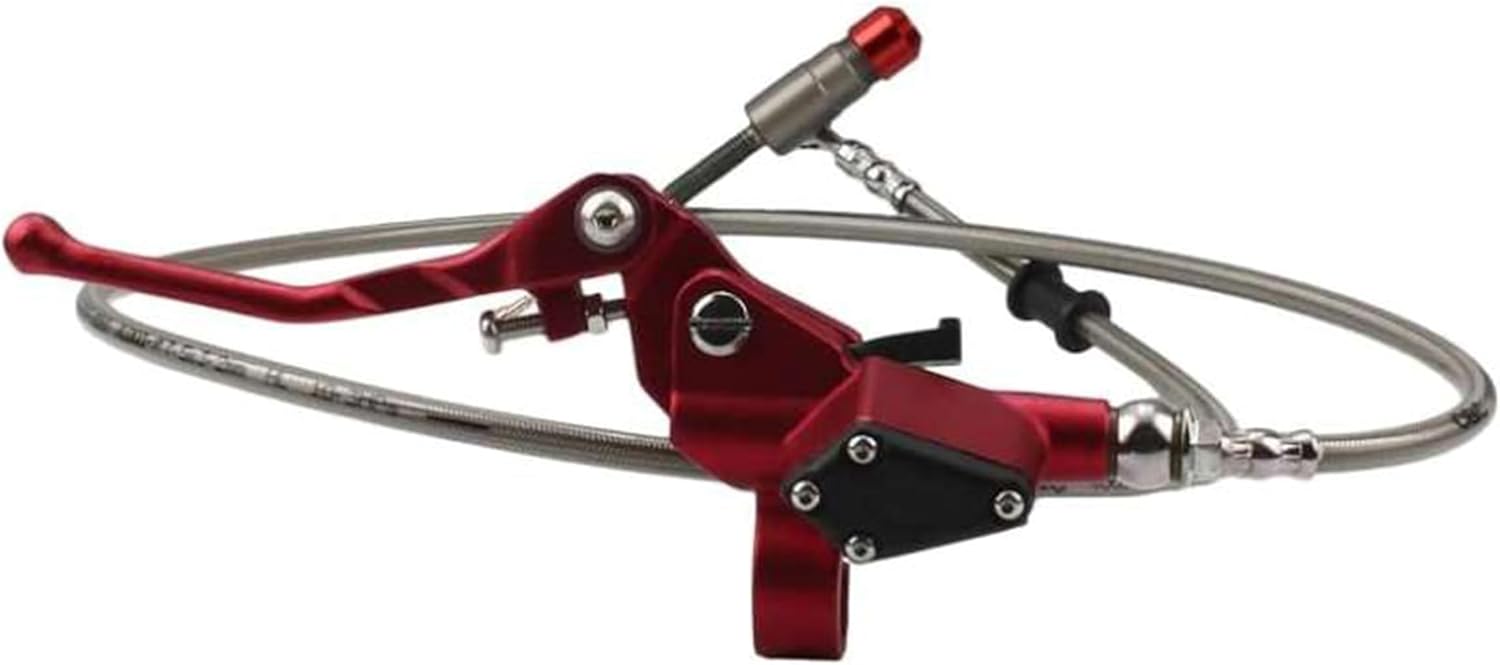 7/8" 22mm CNC Motorcycle Hydraulic Clutch Brake 1200mm Line Hydraulic Clutch Handle Lever Master Cylinder Lever Kit For Racing Dirt Bike Sport Bike Scooter Motocross Off Road（Red）