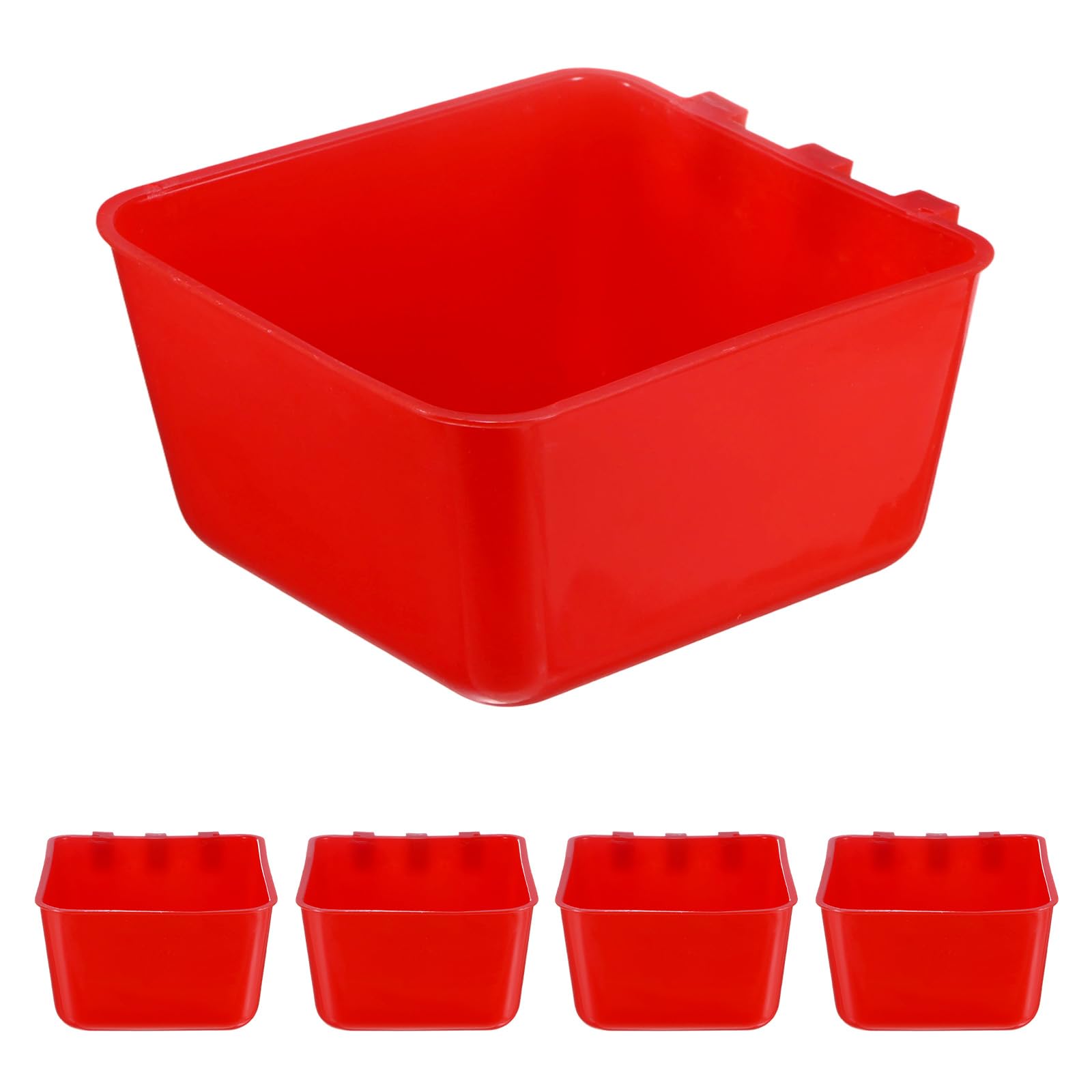 M METERXITY 5-Pack Bird Cage Cups 15 oz Plastic Chicken, Red