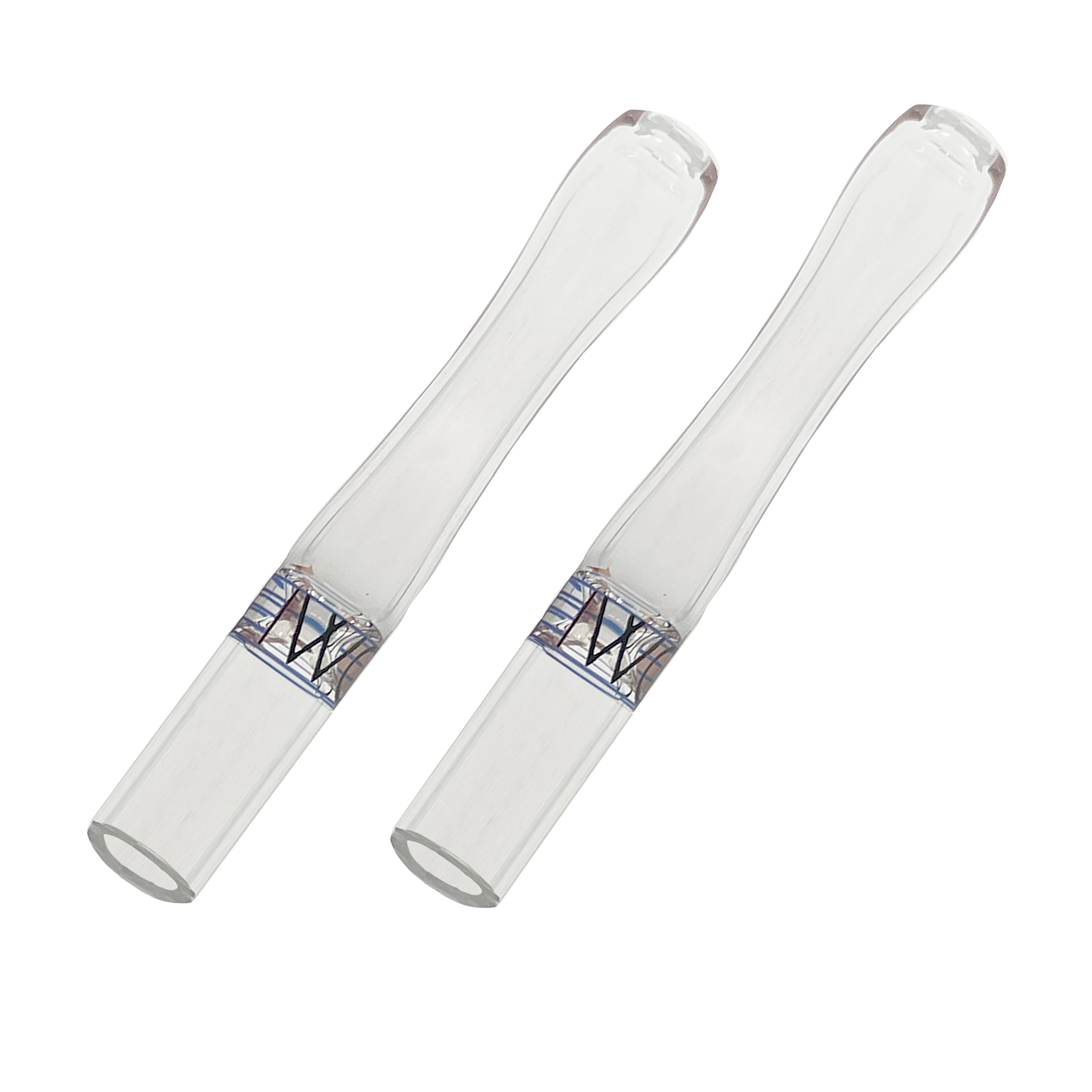 AOMI Handmade Glass Cigarette Holder, Cigarette Mouthpiece Fits Regular Size Cigs 2pcs