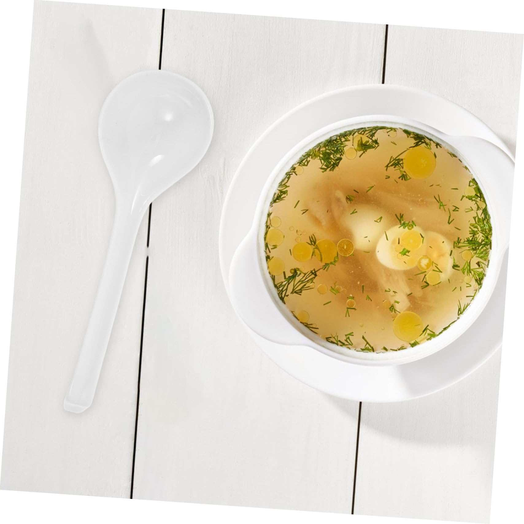Mestolo da Zuppa Resistente alla Lavastoviglie Impugnatura Comoda in Porcellana Bianca Manico per Banchetti e Cene in Famiglia