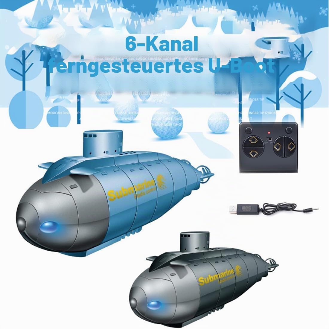 Mini U-Boot RC für Erwachsene, 6-K-Fernbedienung wasserdicht, Boot, Tauchen für Pool, Badewanne, Wasserparks, Sommergeschenke