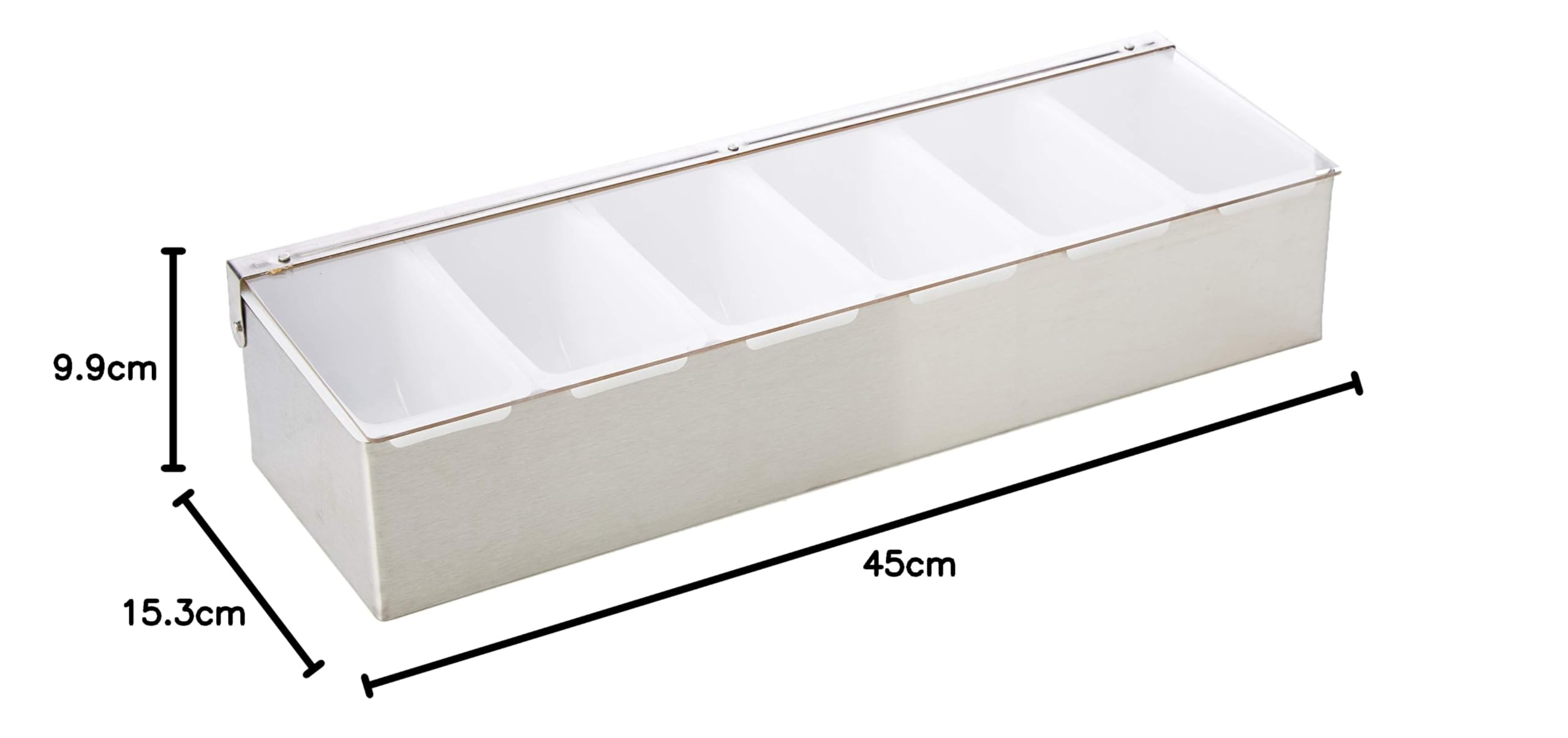 Utopia F91104 Condiment Holder, bar Accessori, 6 inserti, 44,5 cm 44.5 cm