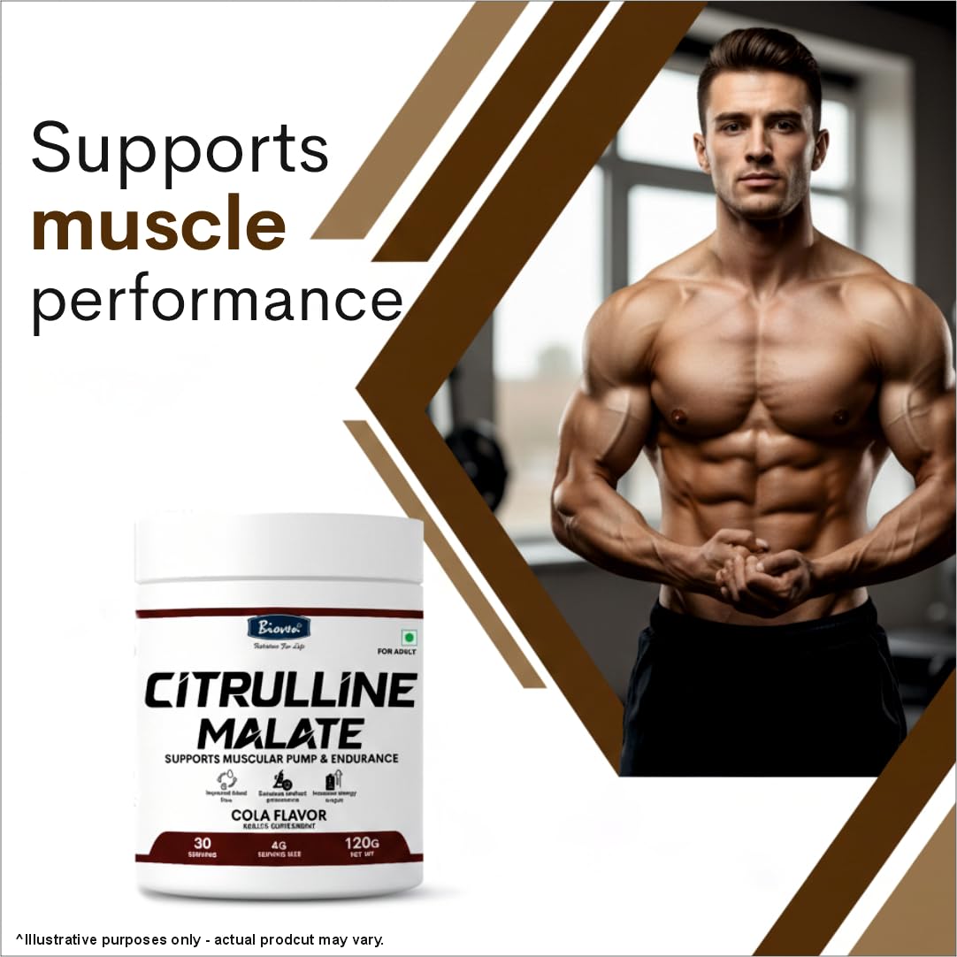 Biovencer Citrulline Malate Powder 120g | L-Citrulline Supplement for Workout Pump & Endurance | Pre-Workout Nutrition for Adults 3