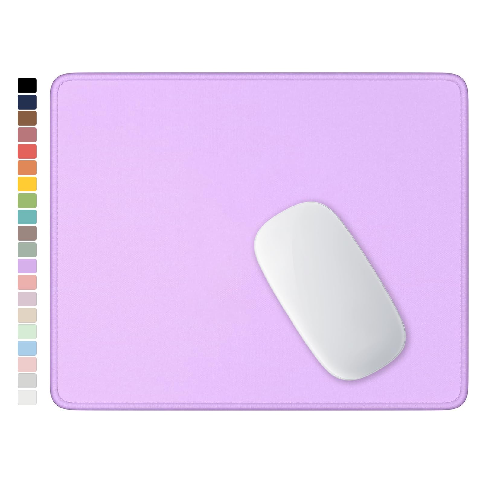 Hsurbtra Mouse Pad, Premium-Textured Square Mousepad 10.2 x 8.3 Inch, Stitched Edge Anti-Slip Waterproof Rubber Pretty Cute Computer Mat for Office Gaming Laptop Women Kids Vanilla Purple