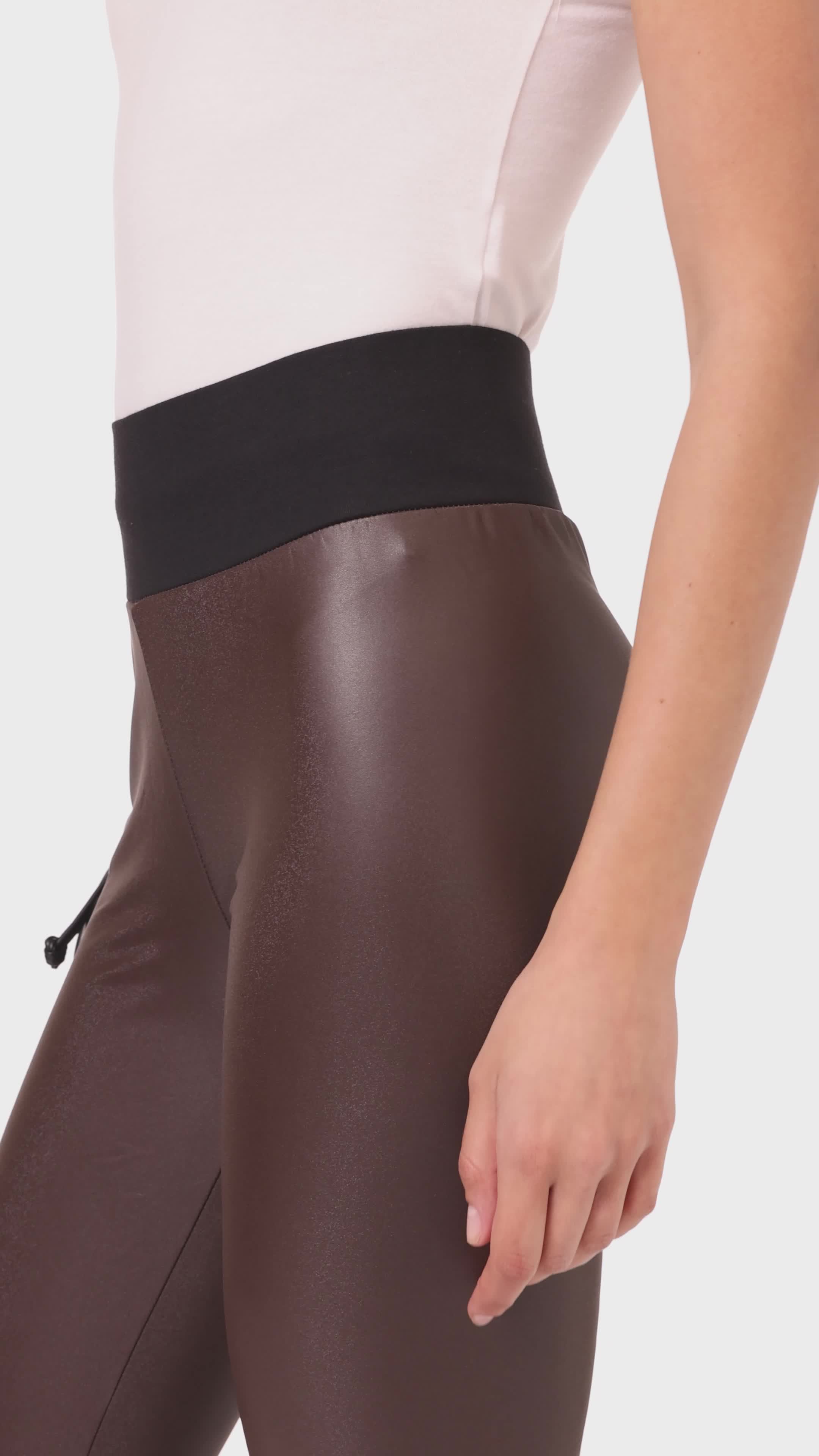 Leggings Donna In Similpelle - Vita Normale, Cintura Antistress, Taglie Da XS A 5XL, Vari Colori - Foto 5