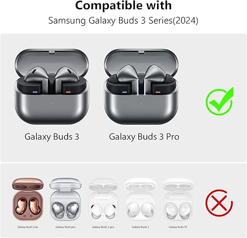 Miniatura 2 de KOREDA Funda compatible con Samsung Galaxy Buds 3 y Galaxy Buds 3 FE y Galaxy Buds 3 Pro con kit de limpieza, TPU militar a prueba de golpes,