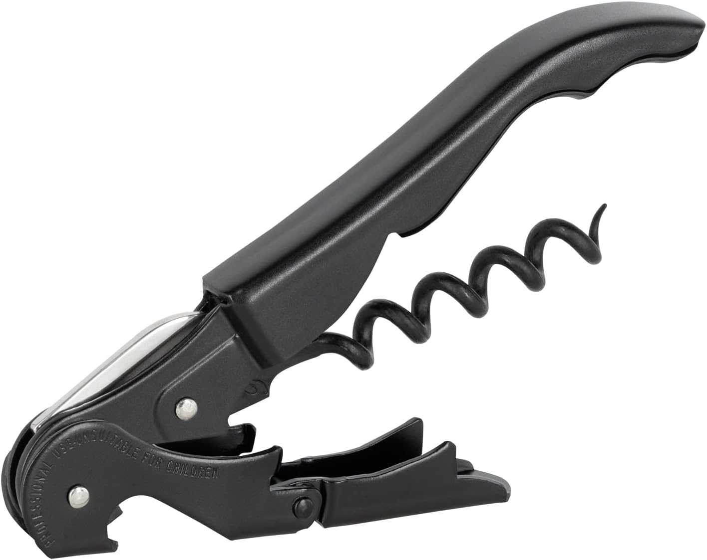 GENUINE 2-stroke corkscrew for professional use Classic 500, All Black (Black Cataphoresis), Patented and manufactured in Spain