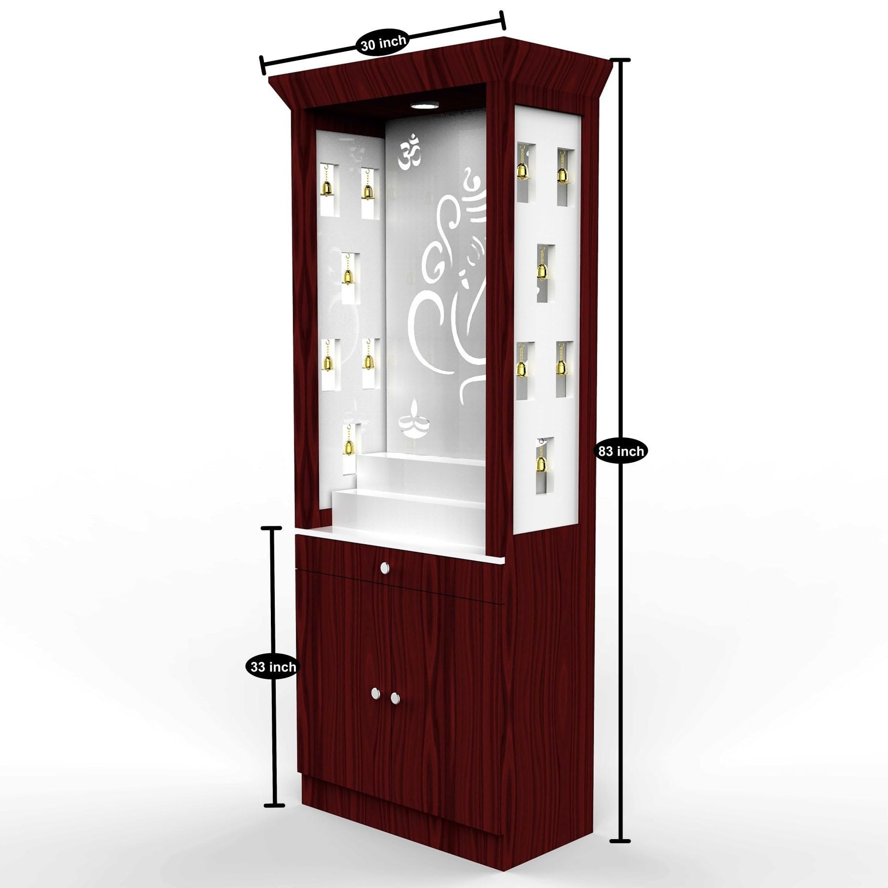 DIVOKAH® Beautiful DF Wooden Teple/Hoe Teple/Pooja andir (8