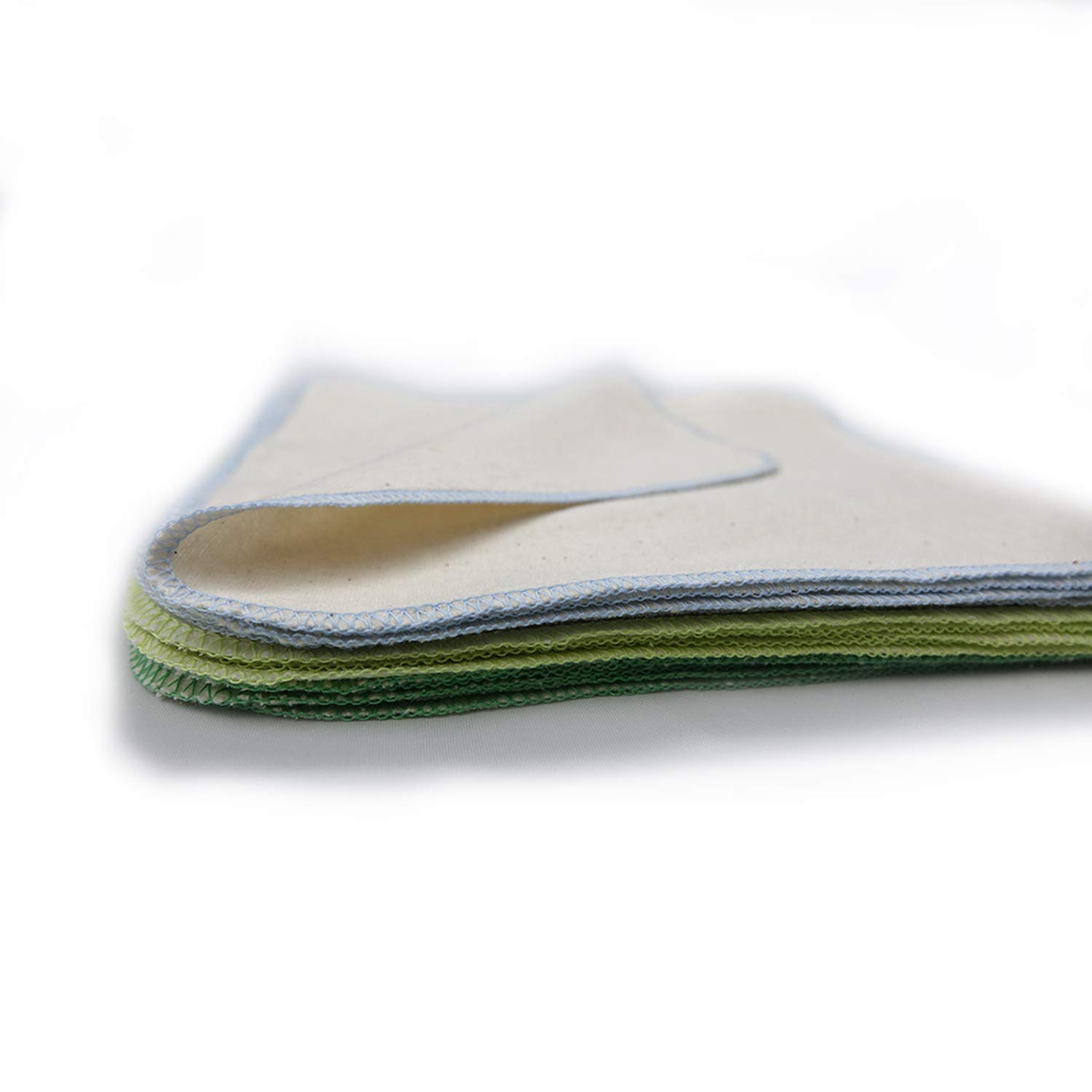 avo+cado Lot de 15 gants de toilette réutilisables en flanelle de coton bio pour remplacer les lingettes humides - Petites mini serviettes en coton lavables (couleur : vert)