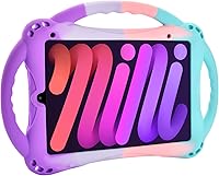 Vista 9 de TopEsct Funda infantil para iPad mini 7 (A17 Pro) 2024/iPad Mini6 2021, funda de silicona a prueba de golpes con soporte de asa para iPad mini