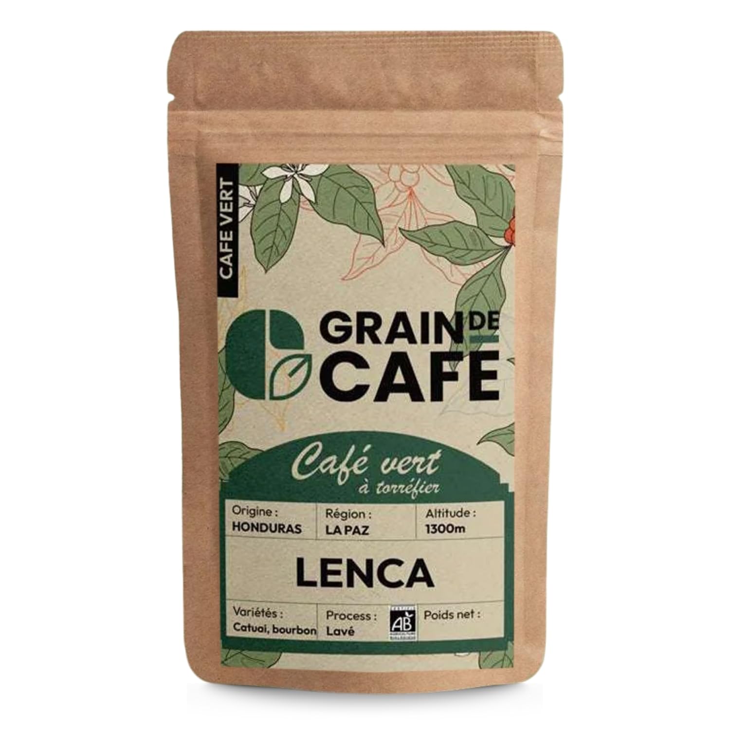 Graindecafé – Café Vert Honduras Lenca 1kg | 100% Arabica Non Torréfié | Notes De Cacao Et Fruits Rouges | Idéal Machine À Grain Une Fois Torréfié