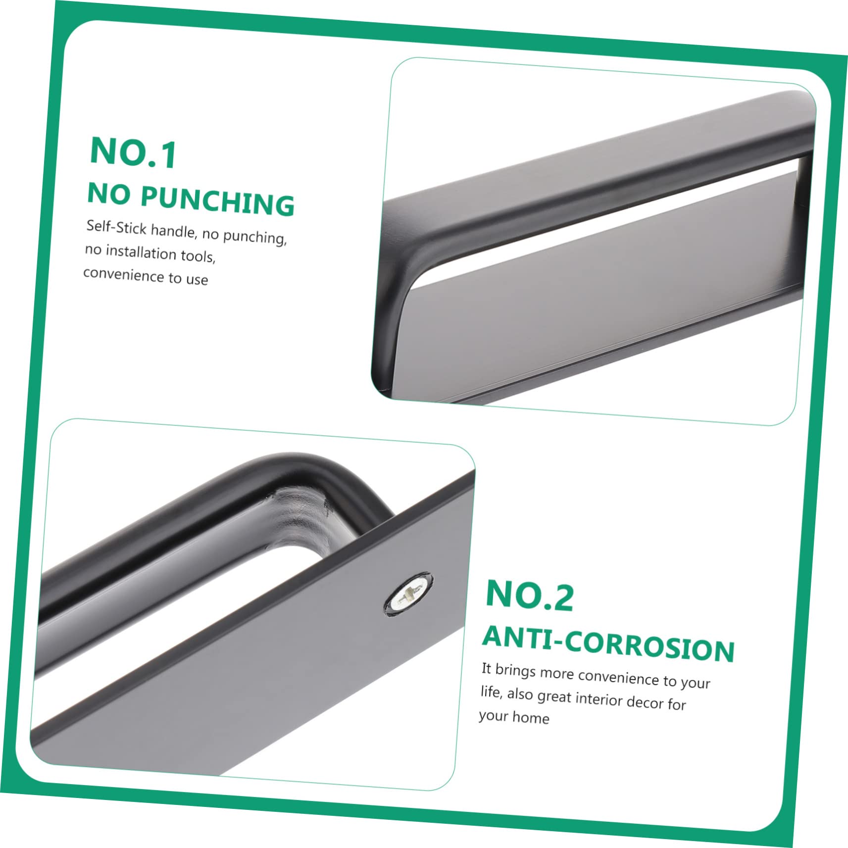 Mipcase Door Handle Outdoor Pulls Large Small Handles Indoor Barn Door Gold Door Pull Door Knob Handle Drawer Handle Aluminum Alloy Black