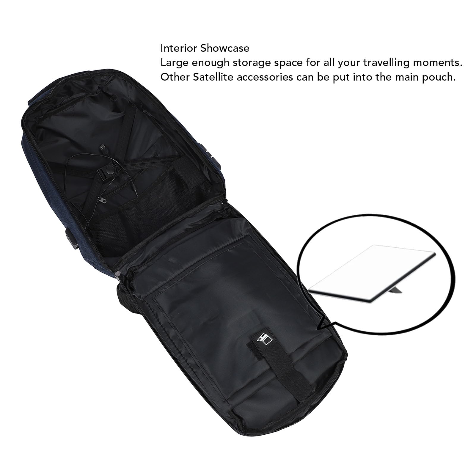 SENECESLI Mini Zaino Starlink, Zaino da Lavoro Impermeabile, Zaino per Laptop con Porta di Ricarica USB, Zaino da Viaggio per Dispositivi Elettronici e Accessori Elettronici