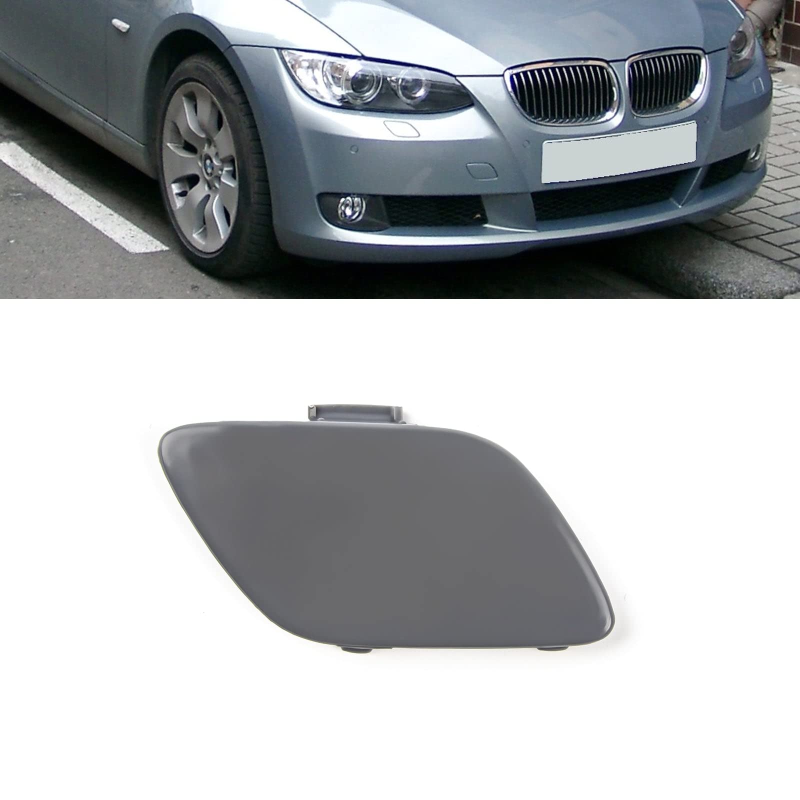 Xotic Tech Front Bumper Tow Hook Cap Cover Replacement Eye Compatible with BMW Pre-LCI Model E92 3 Series 328i 335i 2007-2010 Coupe
