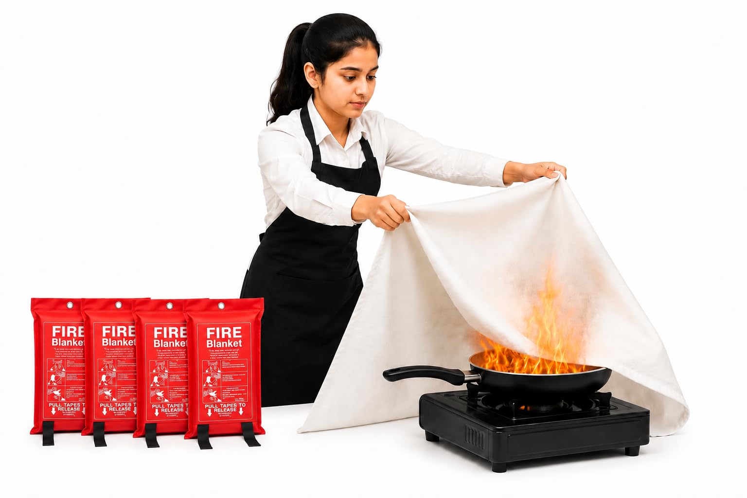 SAFEYURA Fire Blanket for Home Emergency Survival – Fiberglass Suspend Fire Flames Suspension Blankets for Home and Kitchen School Grill Garage House Warehouse Safety (4pcs-FireBlankets)-image-48