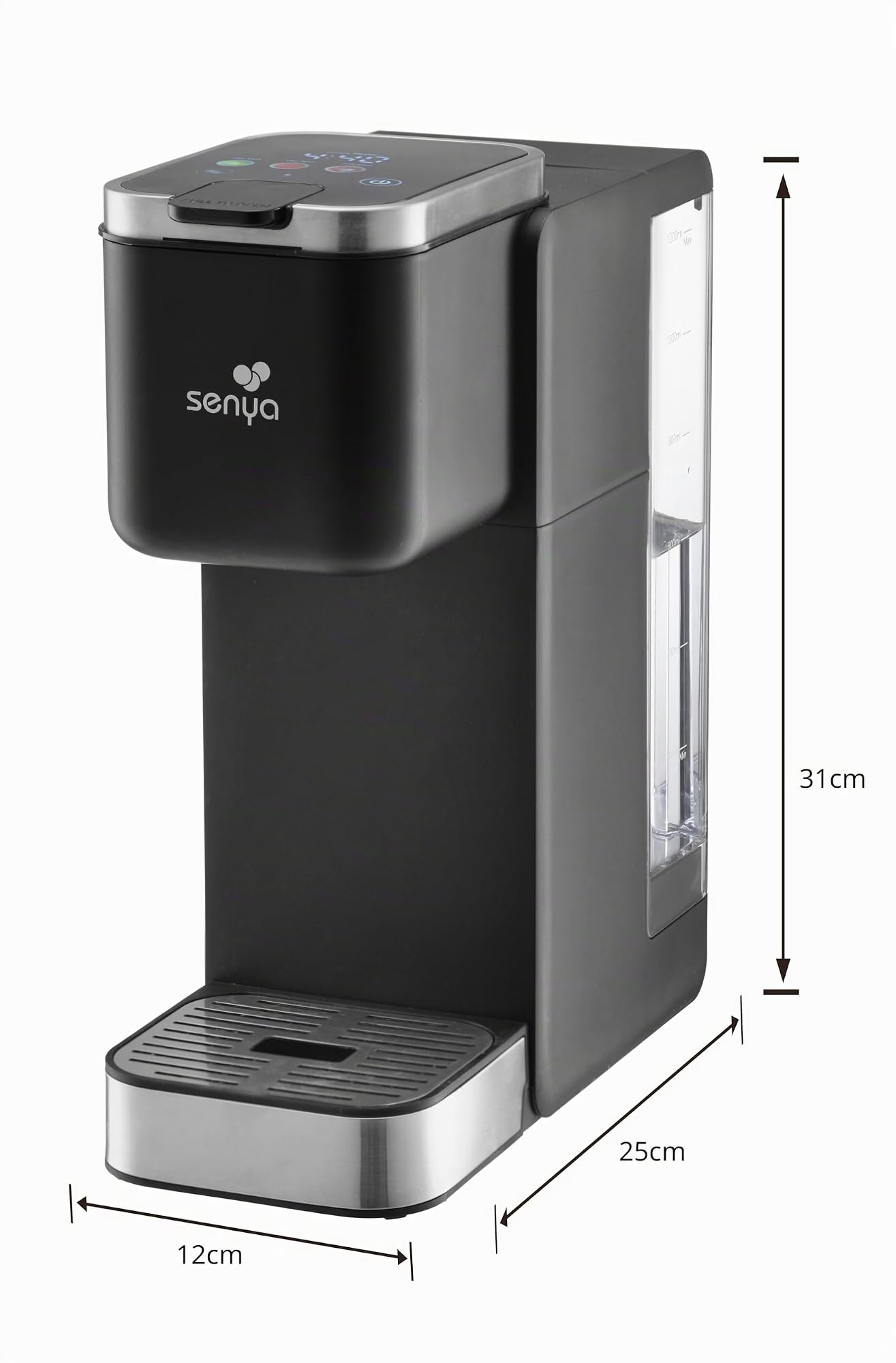 SENYA Teemaschine Tea Time Pro – Touchscreen mit 3 Teesorten und 3 Volumen – elektrischer Wasserkocher für perfekte Teezubereitung von losen Teeblättern oder Teebeuteln – 1,2 L Tank – automatische