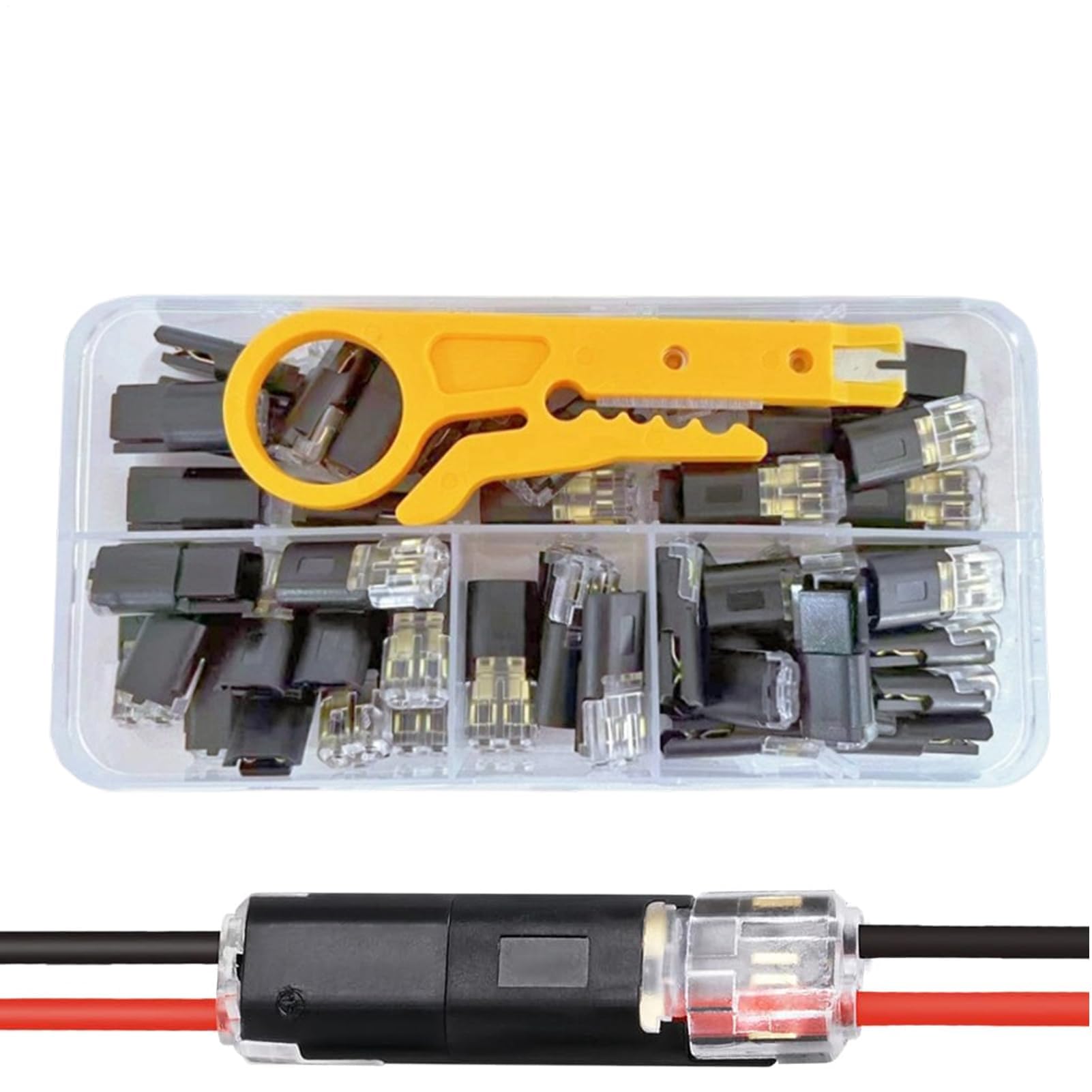 DIANZHU 50PCS Two-Wire Plug Connector, Double Wire Connectors with Locking Buckle Fasteners, for Car Strip Lights, Home Wiring-image-31