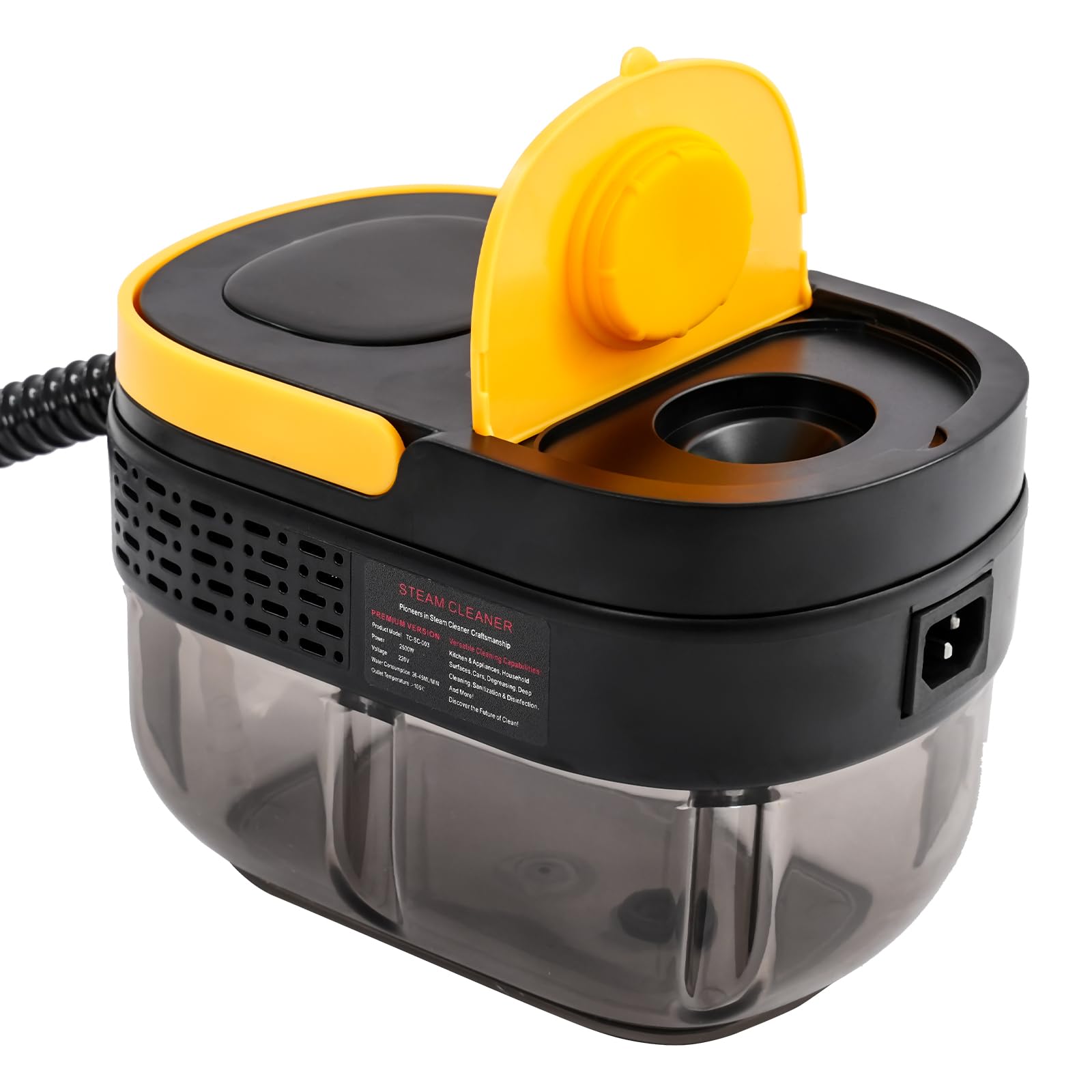 Handdampfreiniger 1500W Dampfreiniger 1600ml Wassertank | 3 Dampfstufen 15s Aufheizzeit 3,0bar Zubehör Auto Fenster Küche Bad Boden Fliesen Teppich Sofa Polster Haushaltsreinigung
